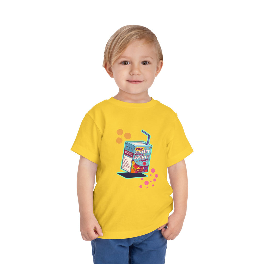 Toddler Tee — Colorful 'Fruit Spirit' Juice Box Graphic Kids Shirt