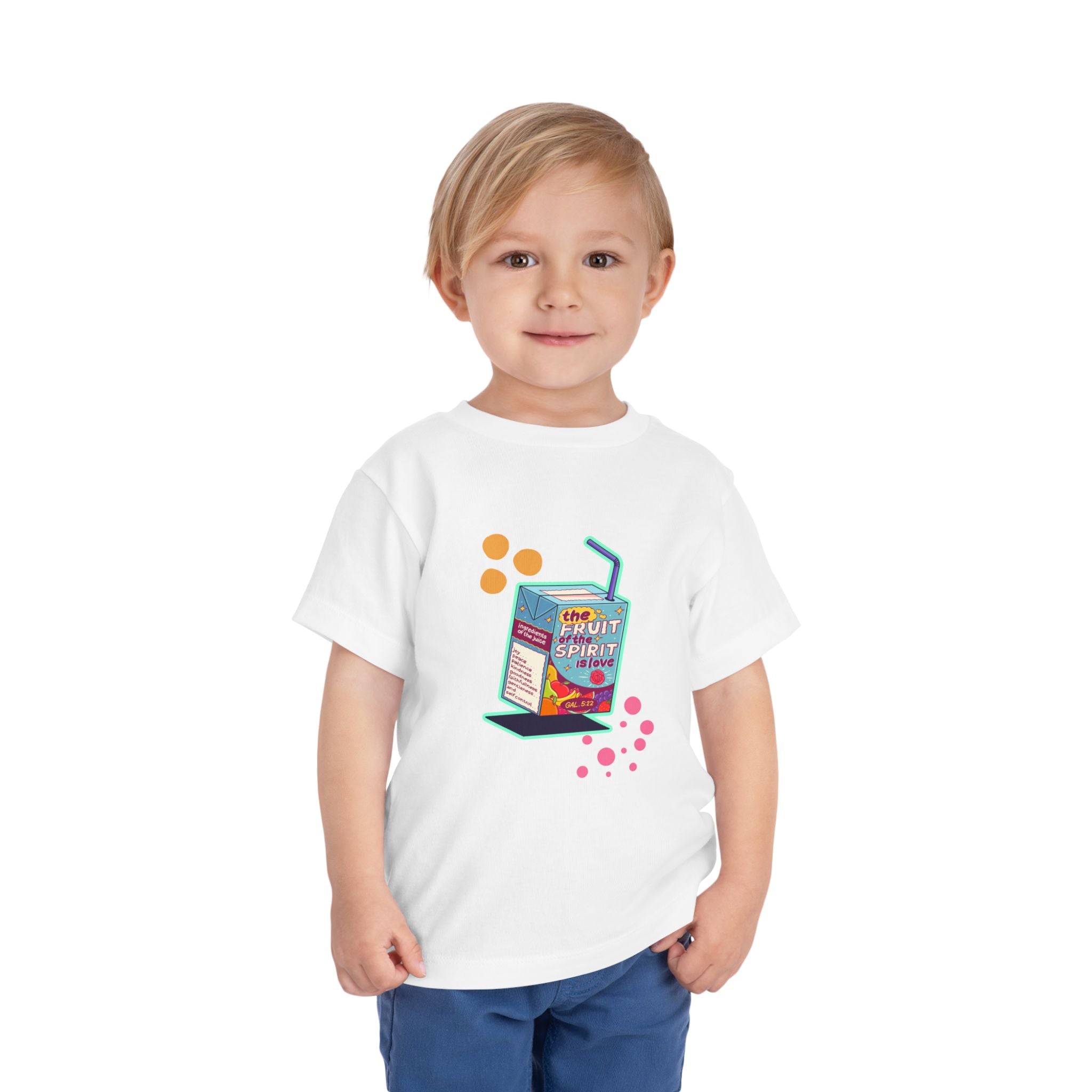 Toddler Tee — Colorful 'Fruit Spirit' Juice Box Graphic Kids Shirt