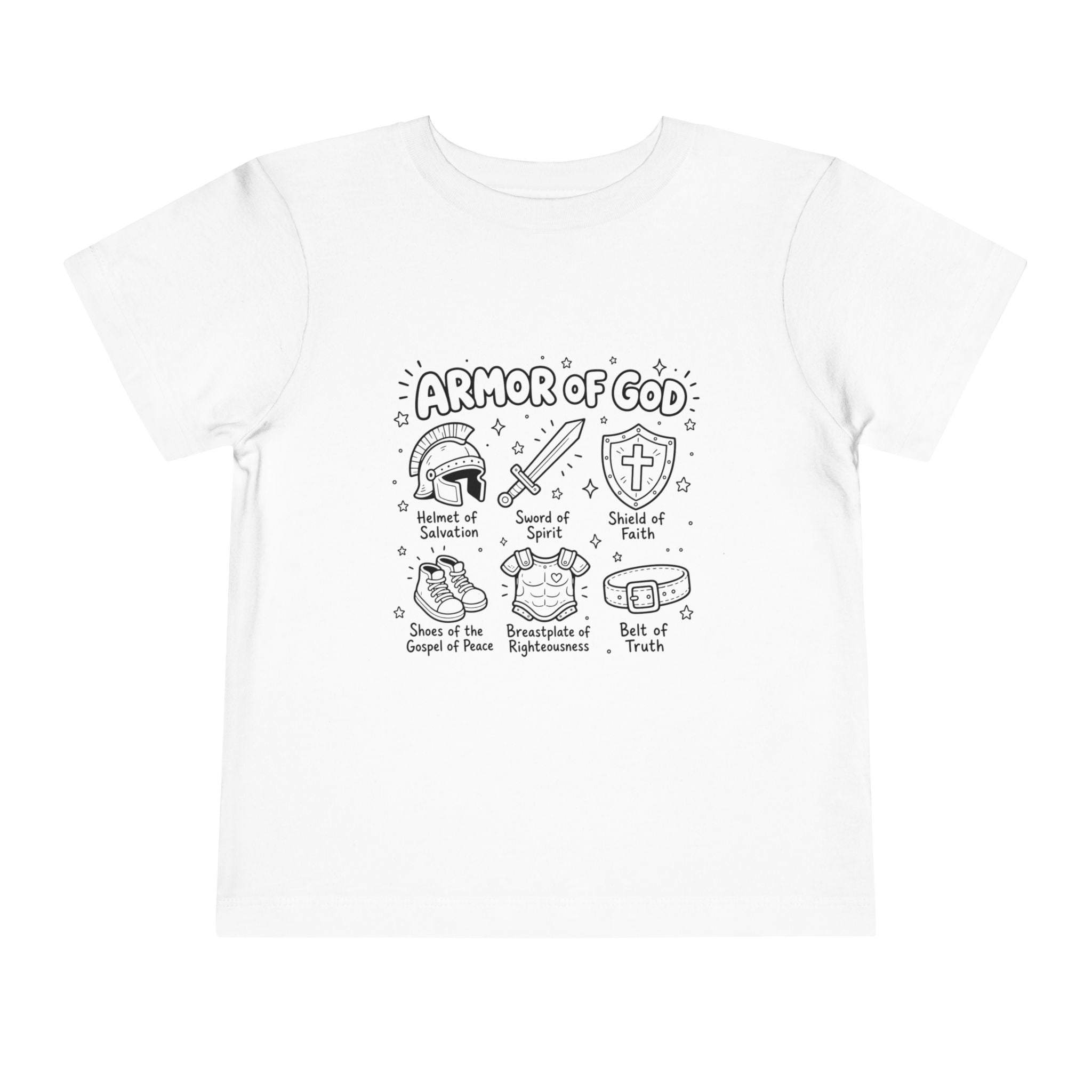Toddler Tee — "Armor of God" Illustrated Christian Faith Shirt