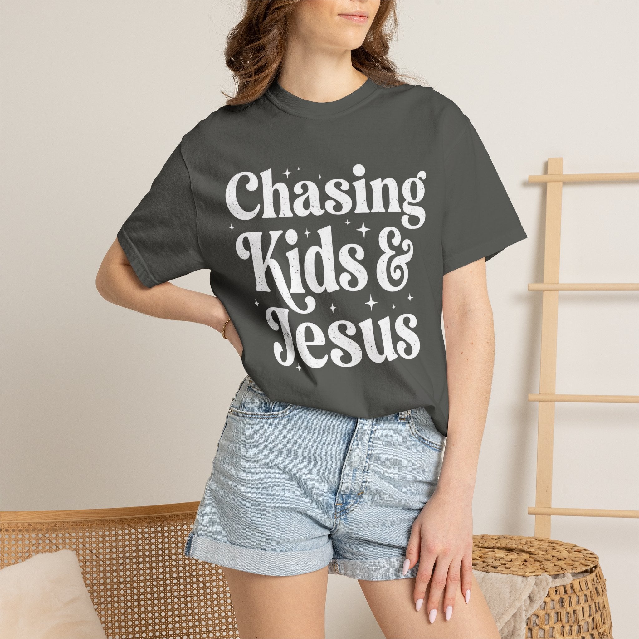 Chasing Kids & Jesus Tee — Christian Mom Graphic T-Shirt