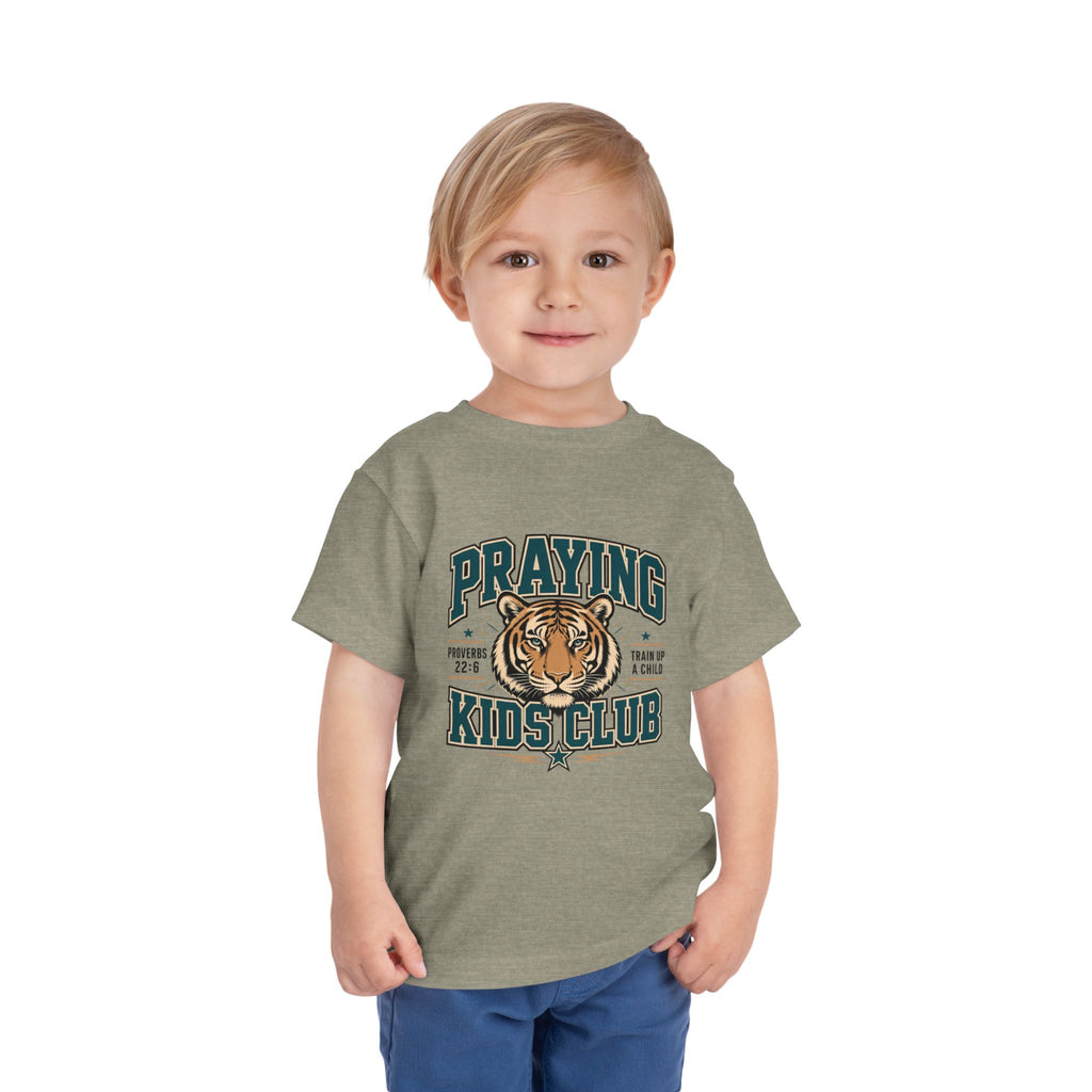 Praying Kids Club Toddler Tee — Tiger Logo Christian Youth Shirt