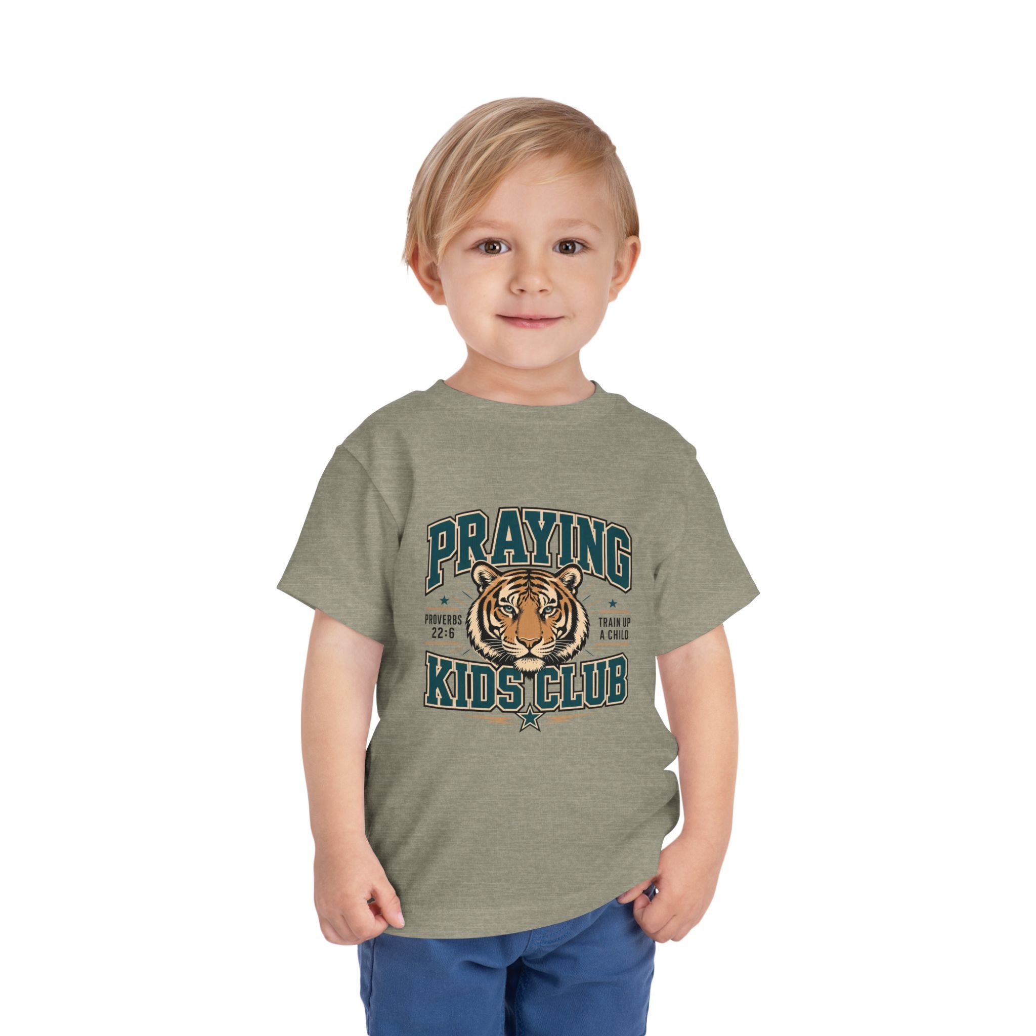 Praying Kids Club Toddler Tee — Tiger Logo Christian Youth Shirt