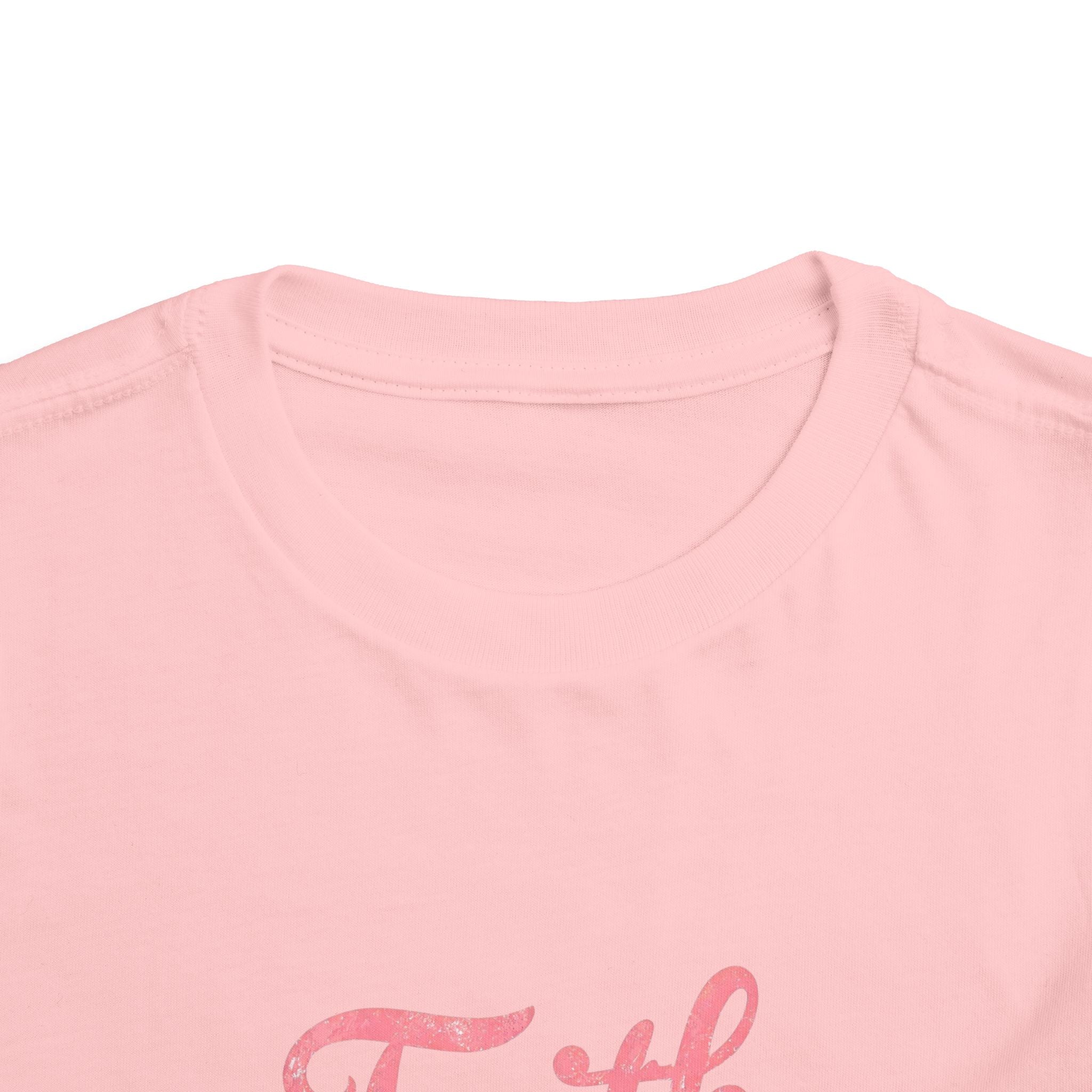 Toddler Tee - "Faith Moves Mountains" Pink Script Kids T-Shirt