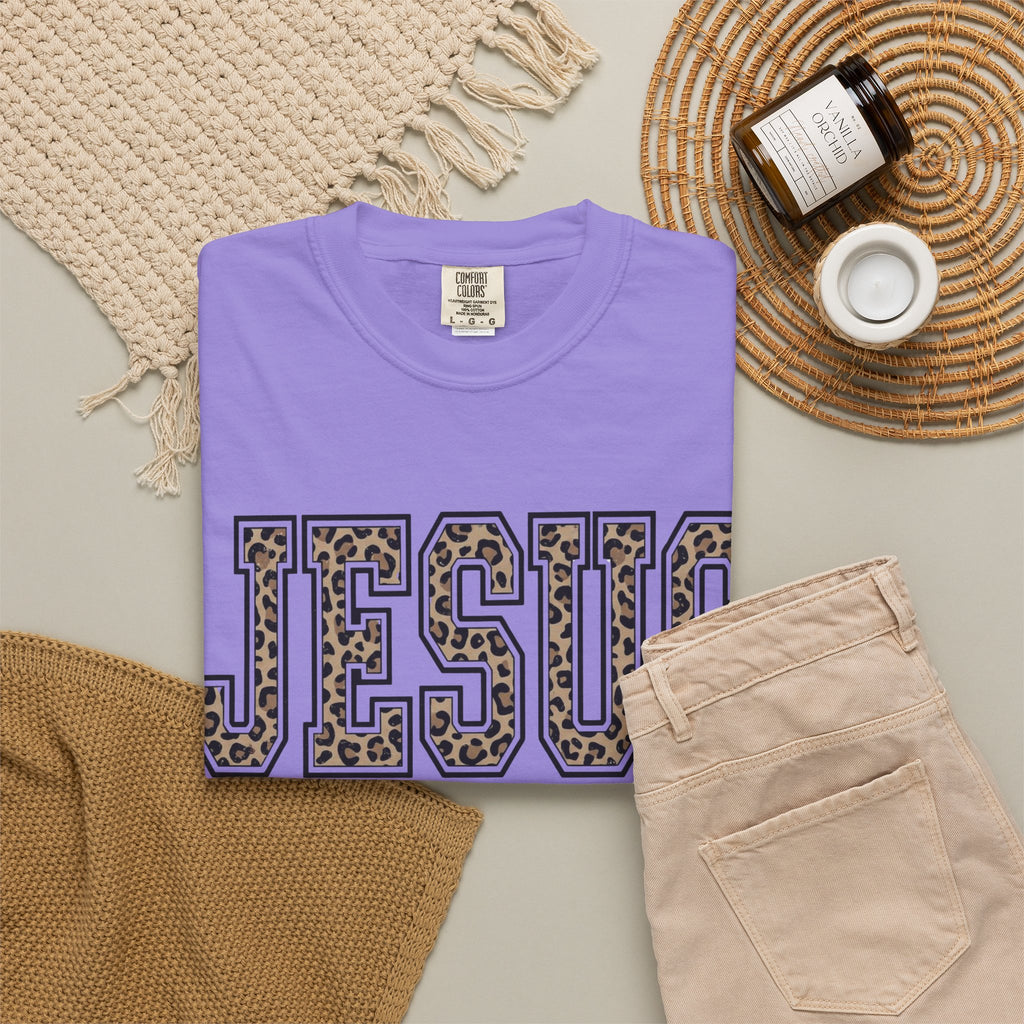 Jesus Leopard Varsity T‑Shirt