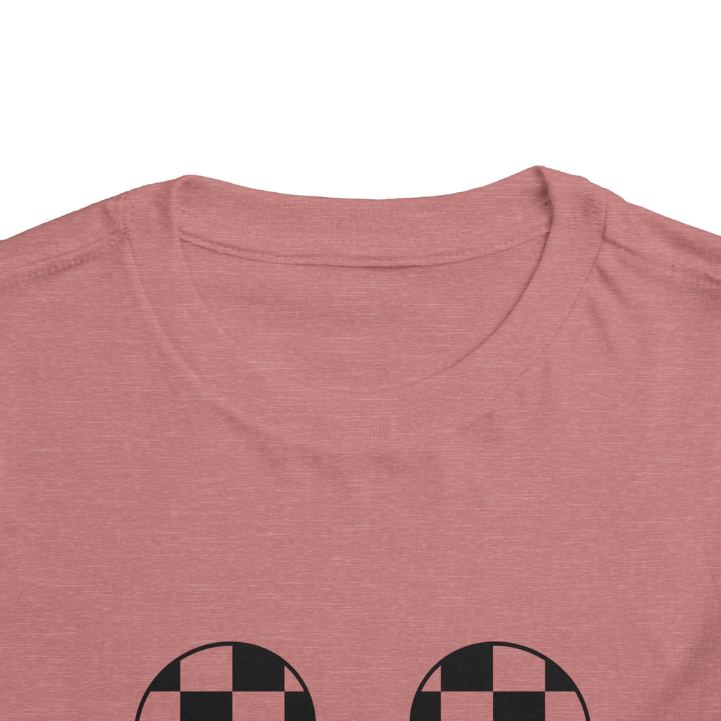Toddler Tee — "Jesus Is The Light" Mickey Ear Graphic (Checkerboard)