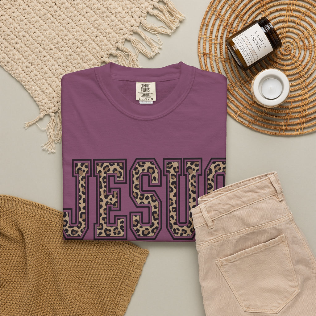 Jesus Leopard Varsity T‑Shirt