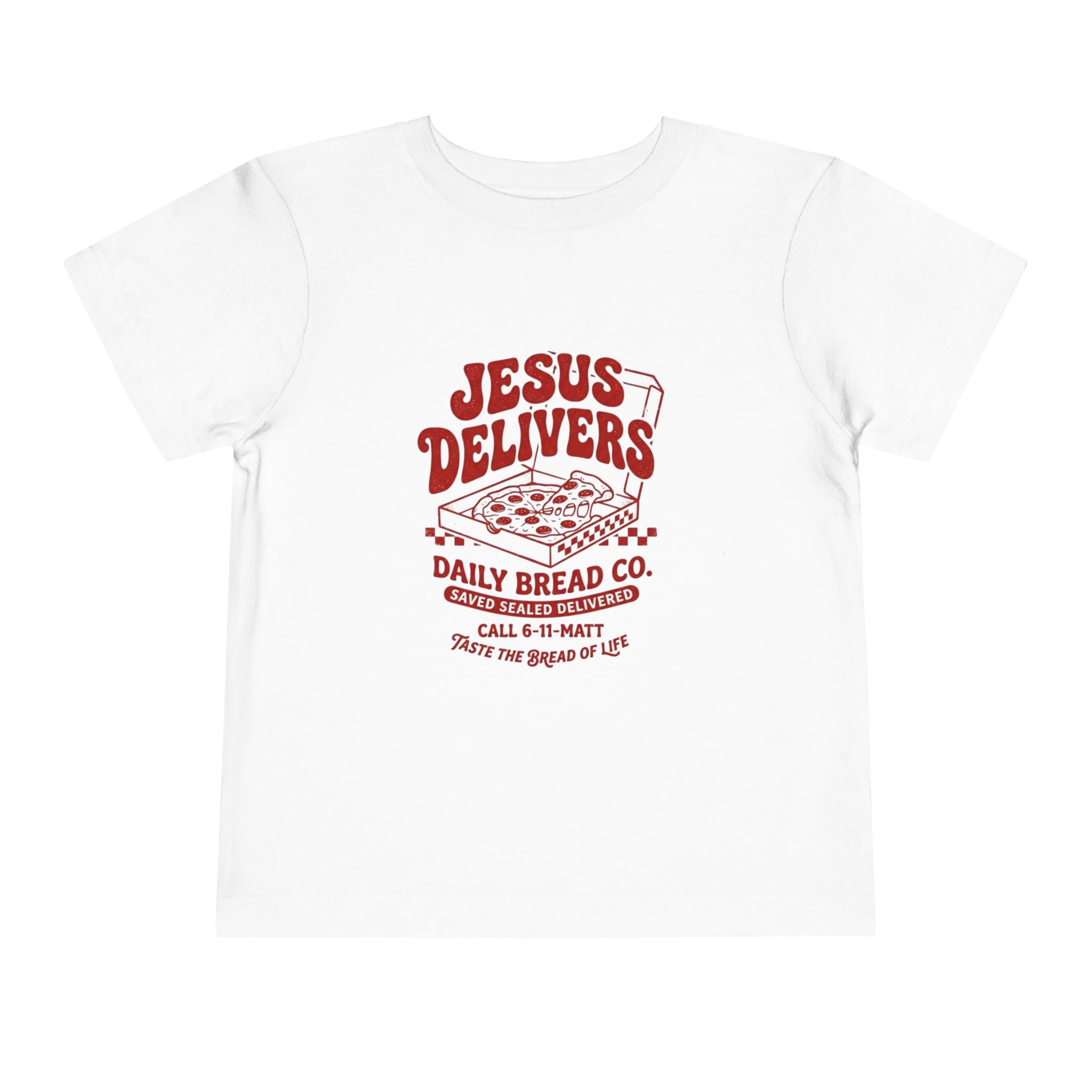 Jesus Delivers Toddler Tee — Daily Bread Co. Christian Kids T‑Shirt
