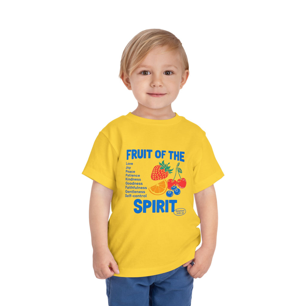 Toddler Tee — “Fruit of the Spirit” Christian Kids Shirt with Colorful Fruit Design