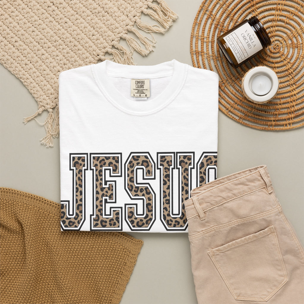 Jesus Leopard Varsity T‑Shirt