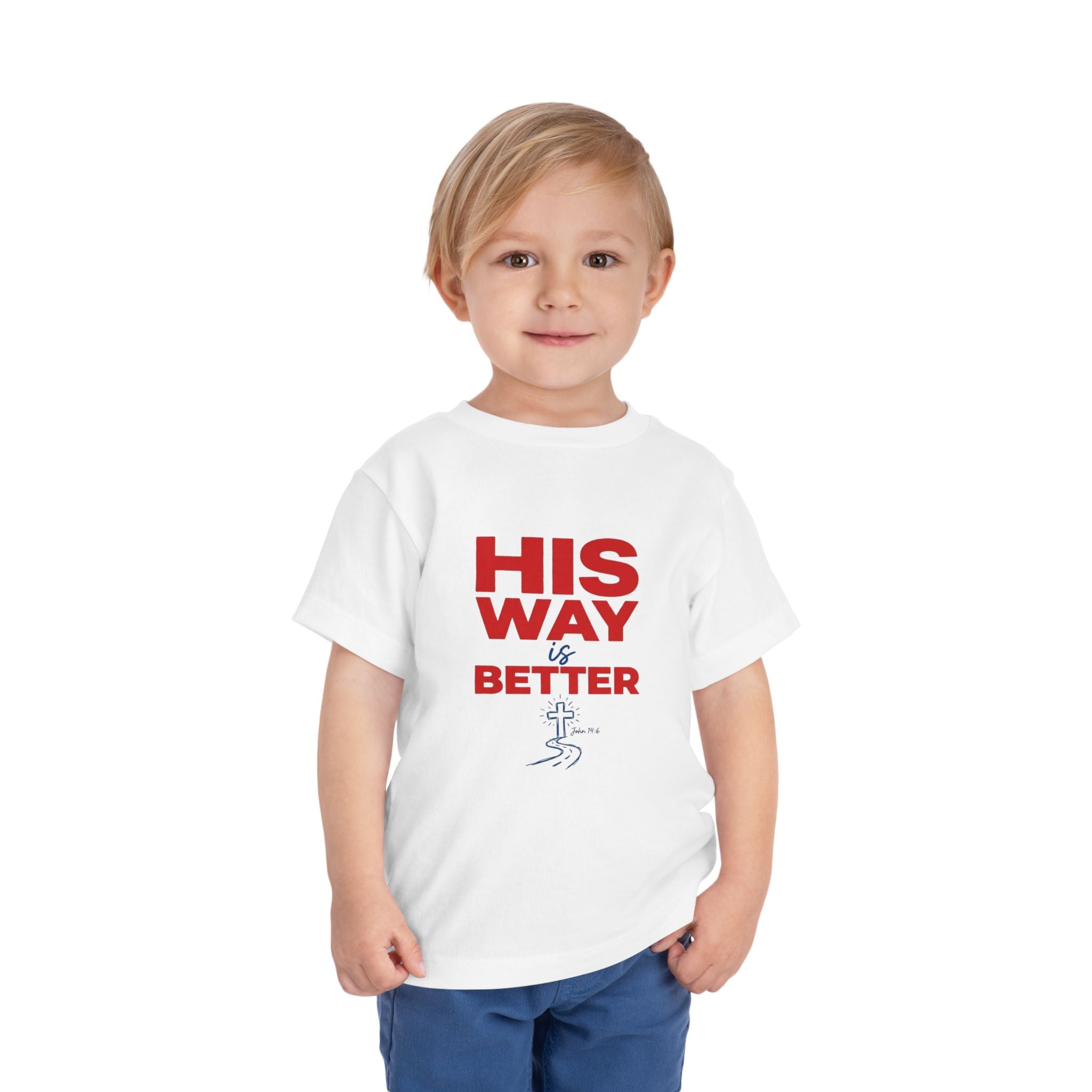 Toddler Tee - "His Way Is Better" Christian Graphic Shirt