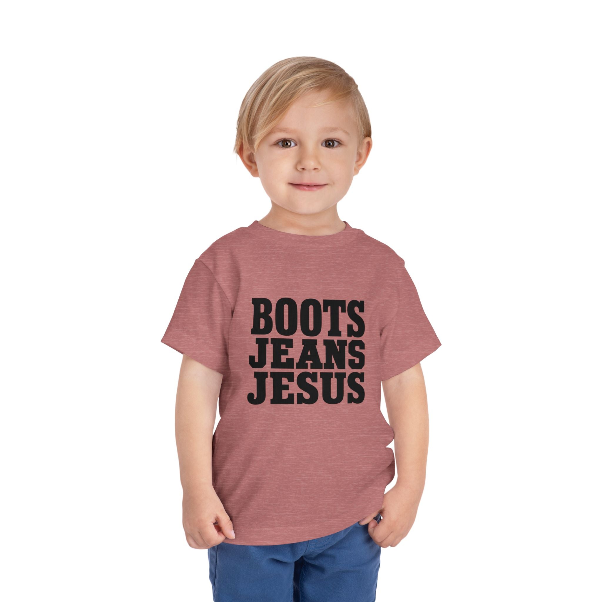 Toddler Tee - "Boots Jeans Jesus" Graphic