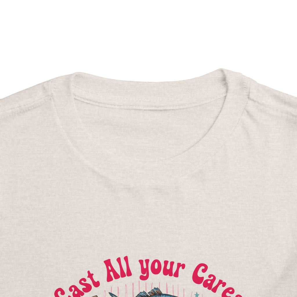 Toddler Tee — "Cast All Your Cares on the Lord" Fish Faith Graphic