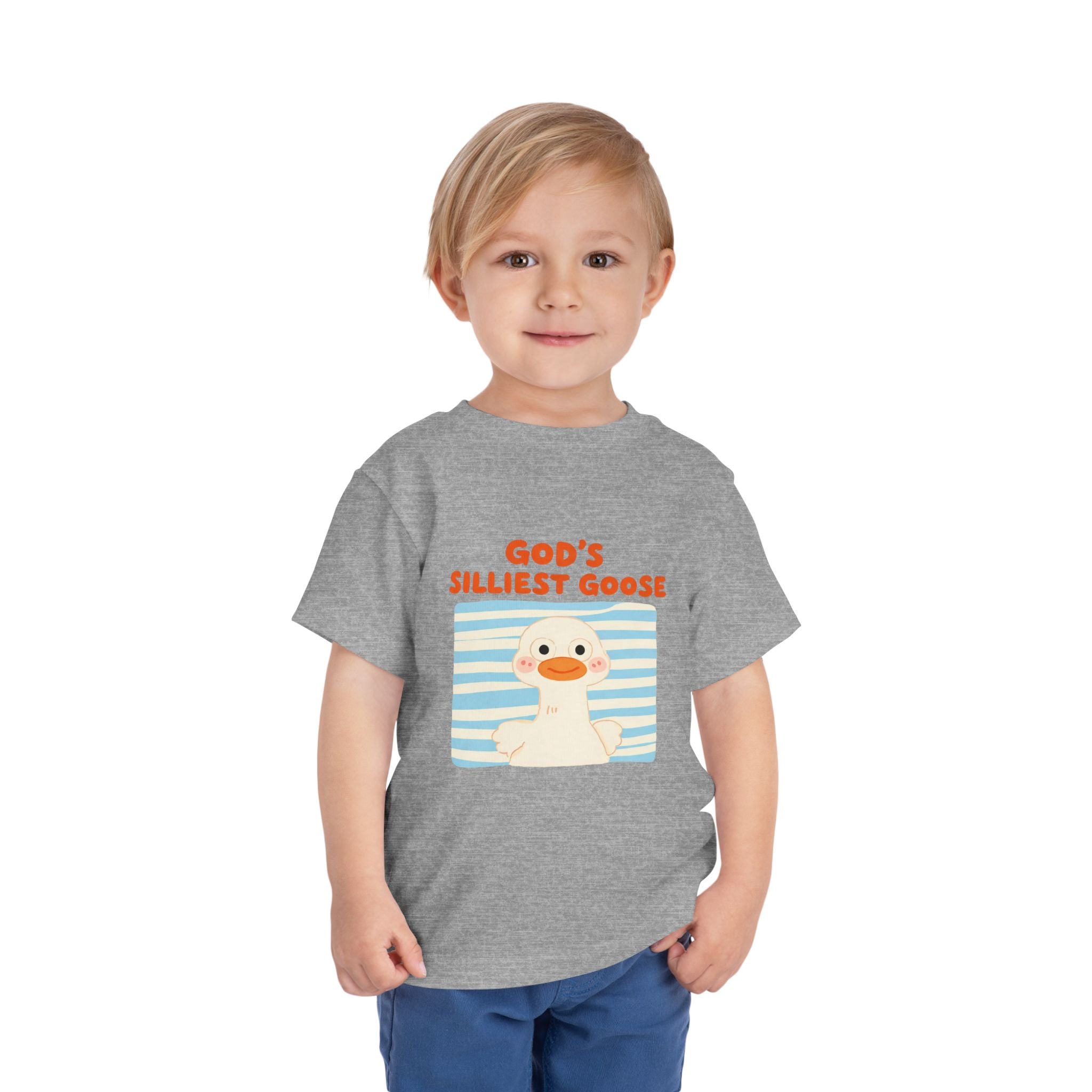 Toddler Tee — "God's Silliest Goose" Cute Duck Graphic