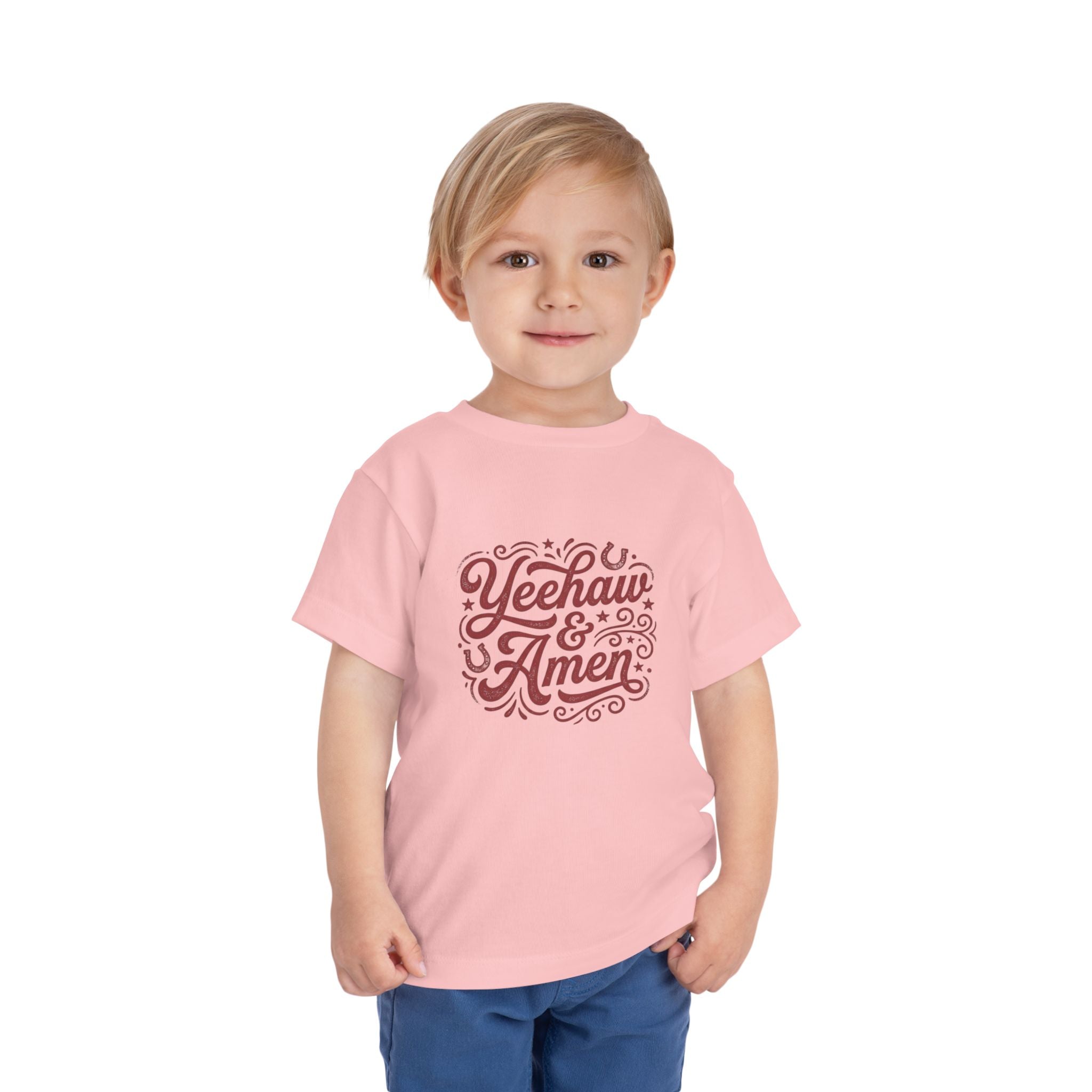 Toddler Tee — "Yeehaw & Amen" Western Cowboy Graphic
