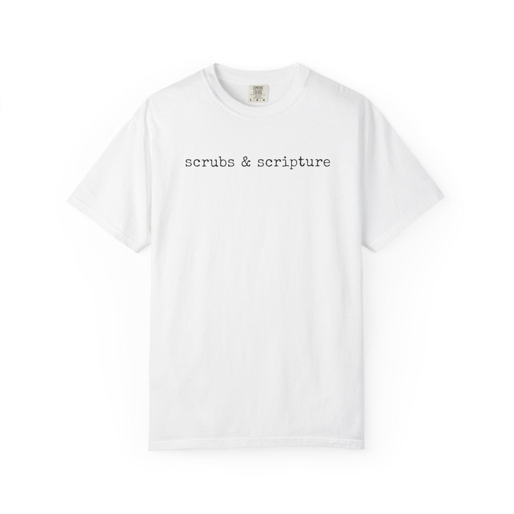 Scrubs & Scripture Tee – Christian Nurse Medical T-Shirt