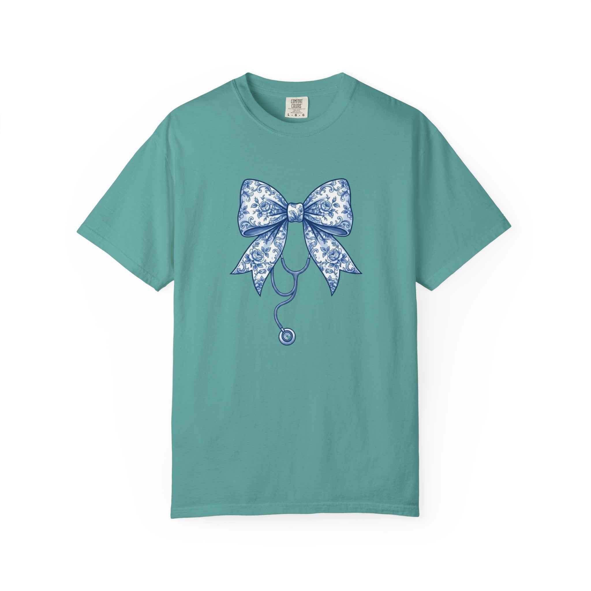 Blue Floral Bow Stethoscope