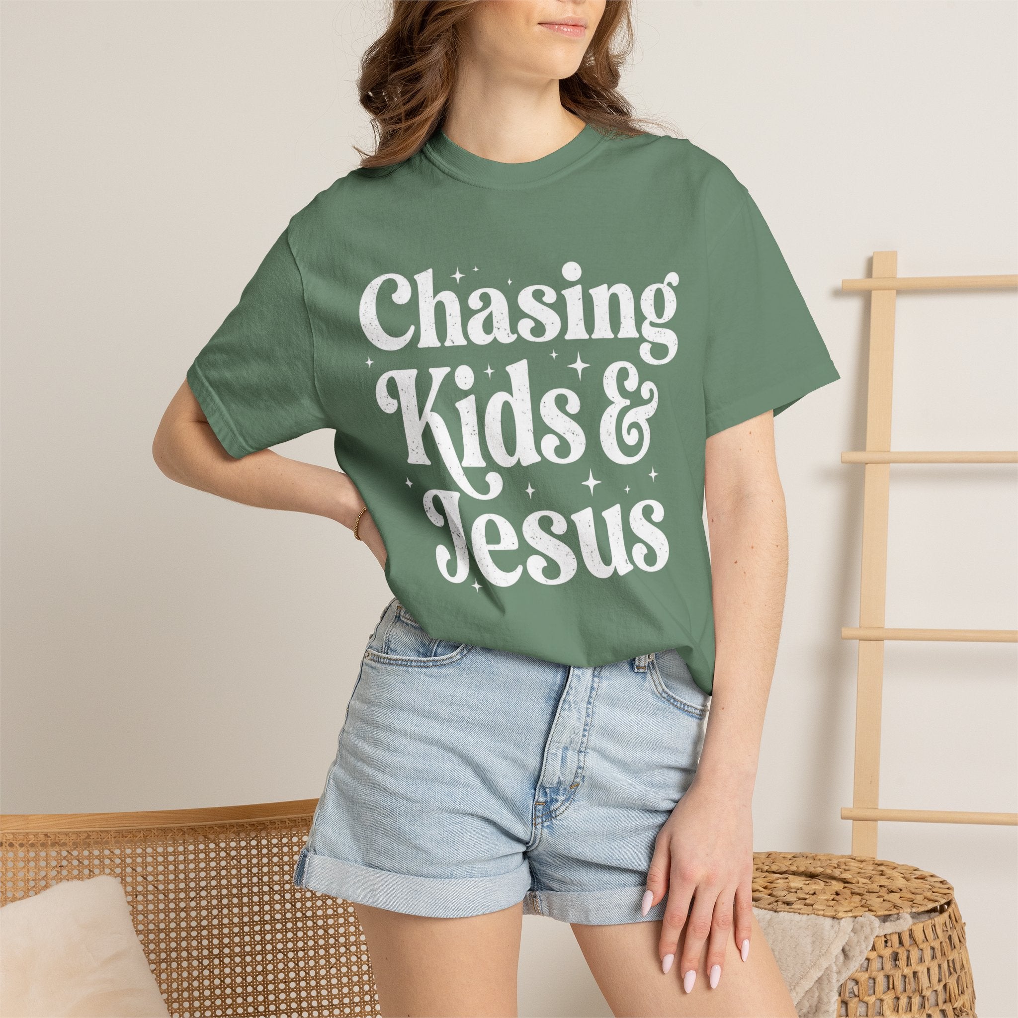 Chasing Kids & Jesus Tee — Christian Mom Graphic T-Shirt