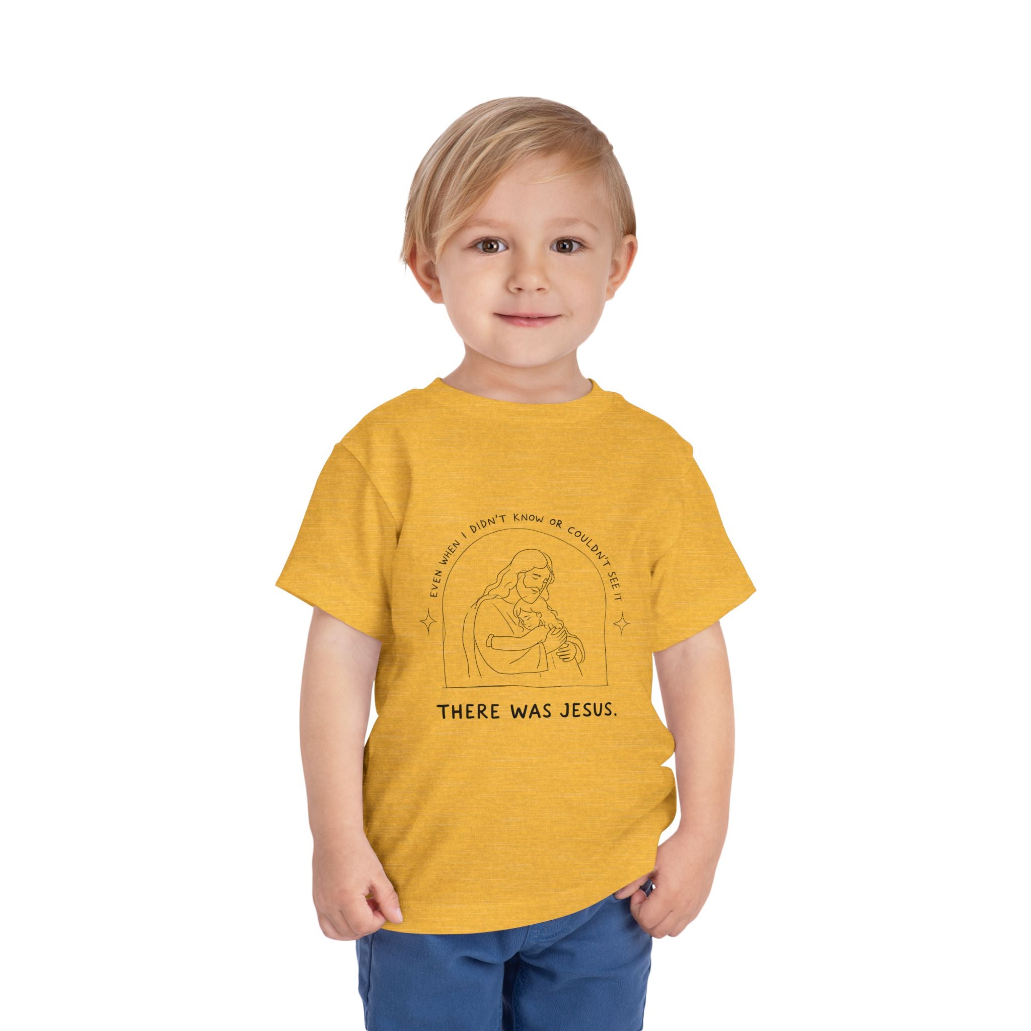 Toddler Tee — 'There Was Jesus' Mary & Baby Minimalist Christian Kids Shirt