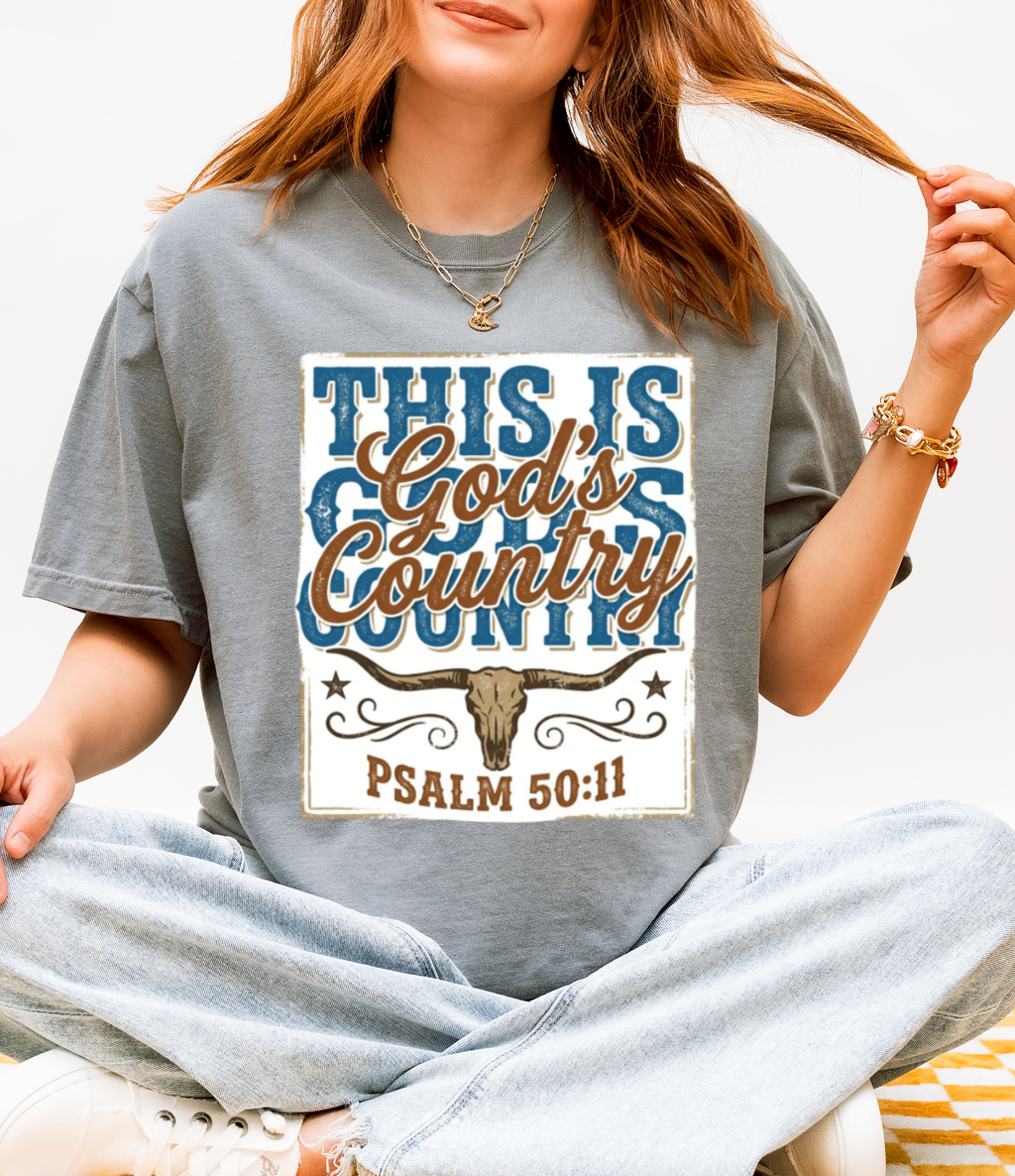 This Is God’s Country T-Shirt – Psalm 50:11 Western Faith Tee