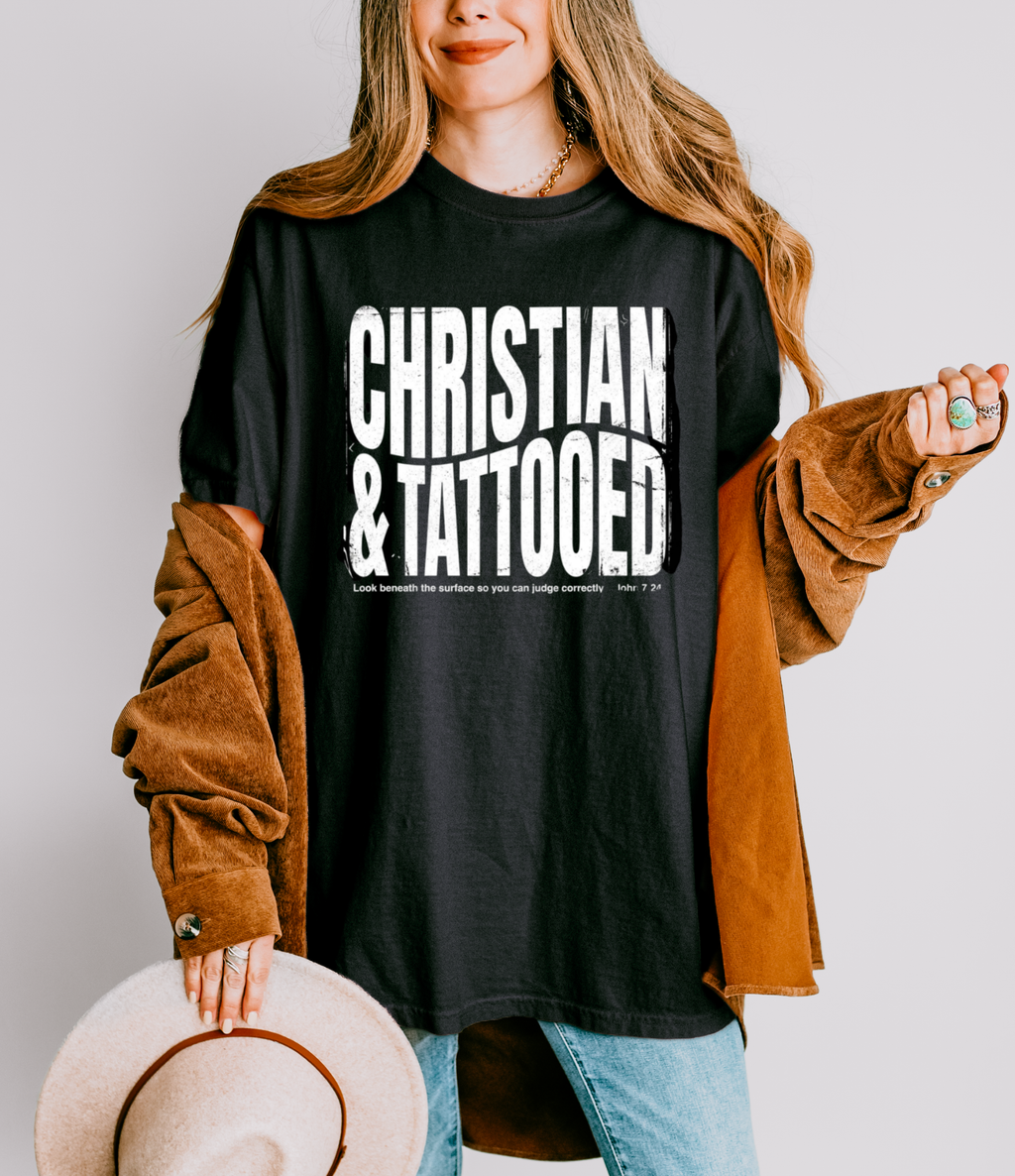 Christian & Tattooed T-Shirt — Bold Faith Graphic Tee for Tattooed Believers