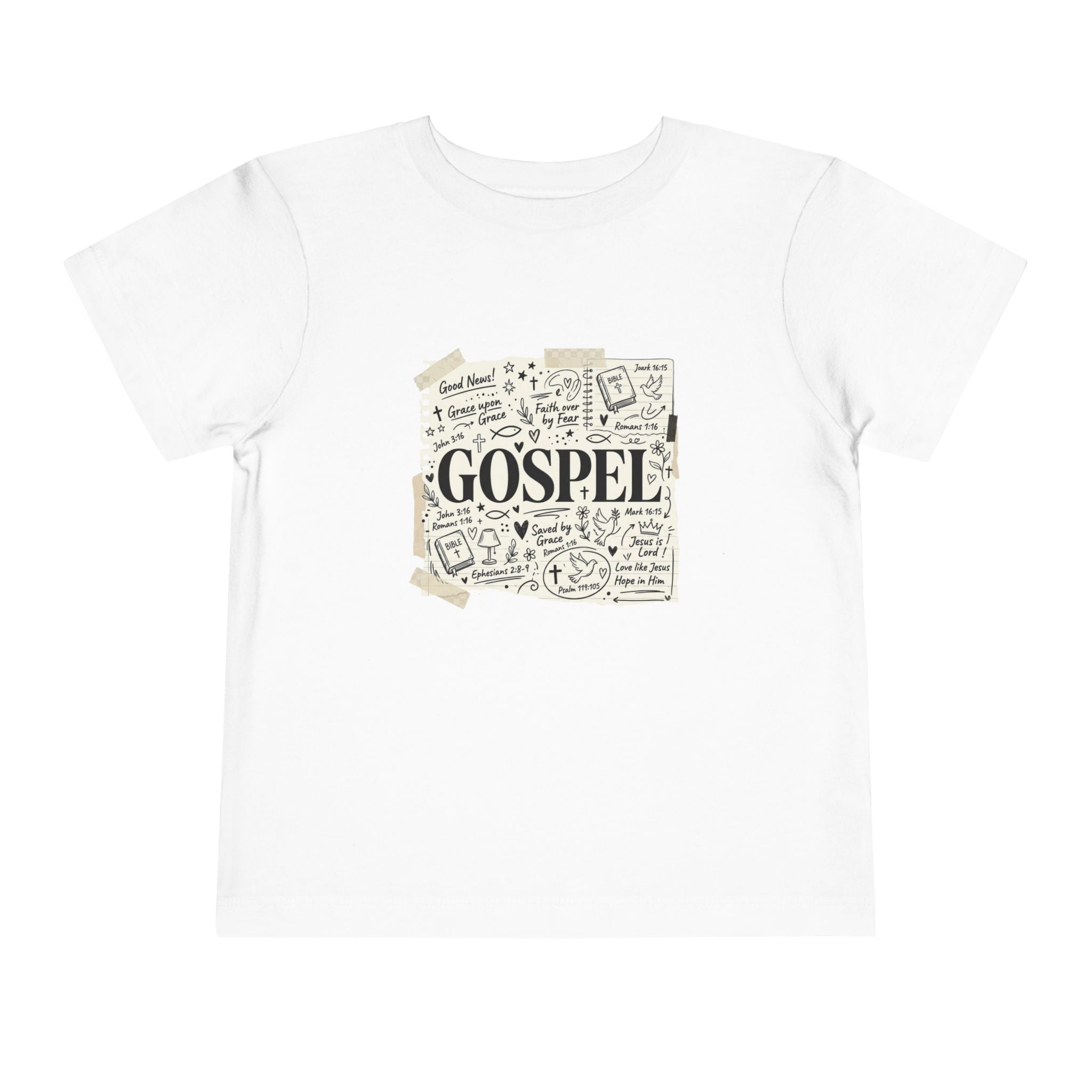 Toddler Tee - Gospel Doodle Faith Graphic