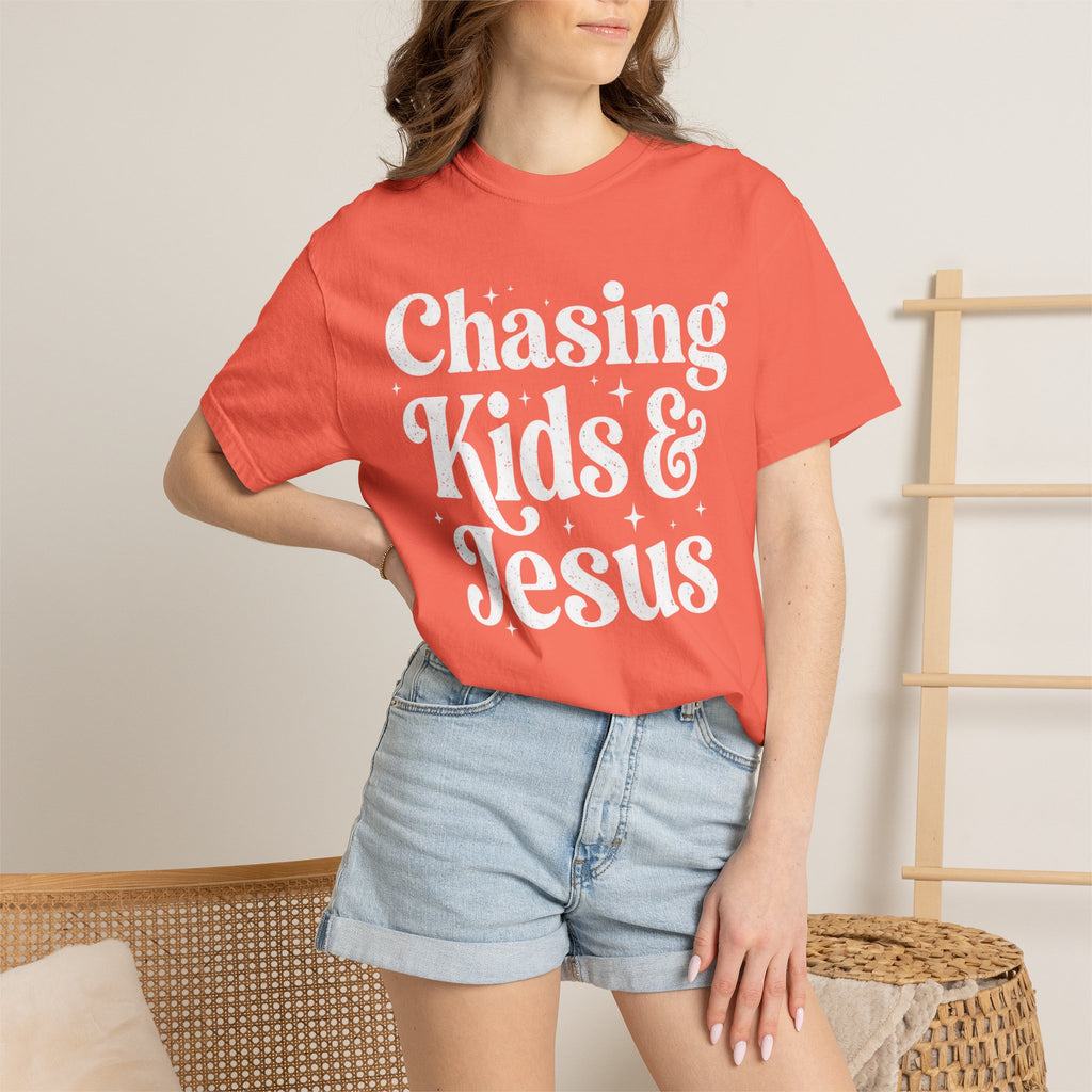 Chasing Kids & Jesus Tee — Christian Mom Graphic T-Shirt