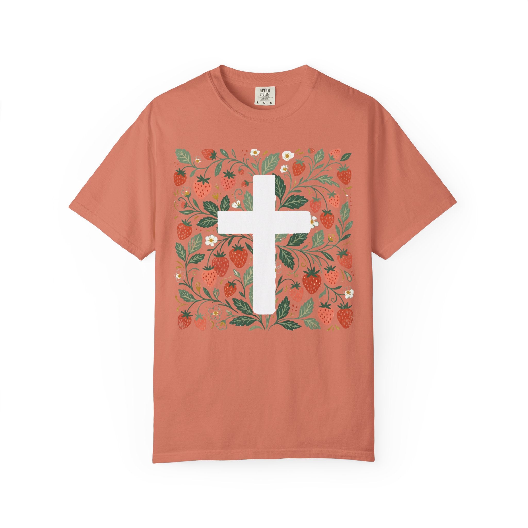 Strawberry Floral Cross
