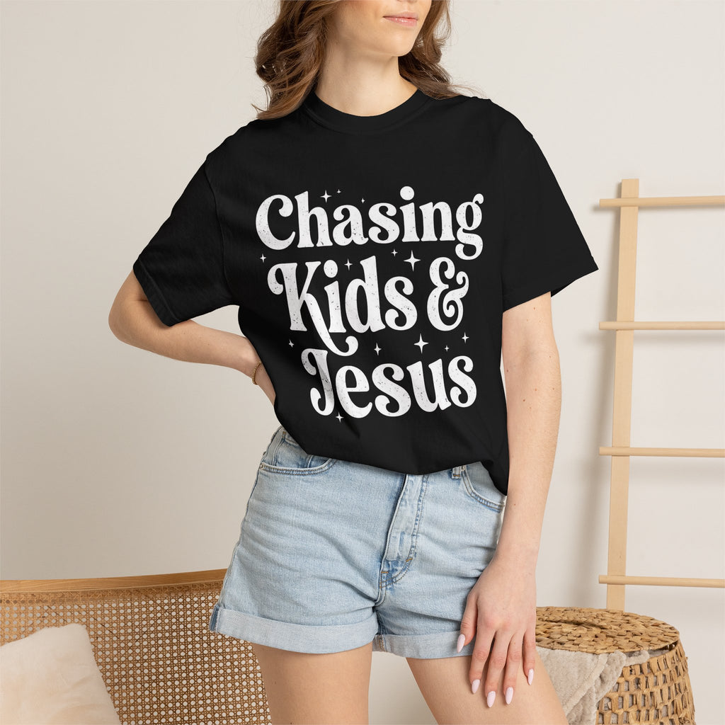 Chasing Kids & Jesus Tee — Christian Mom Graphic T-Shirt