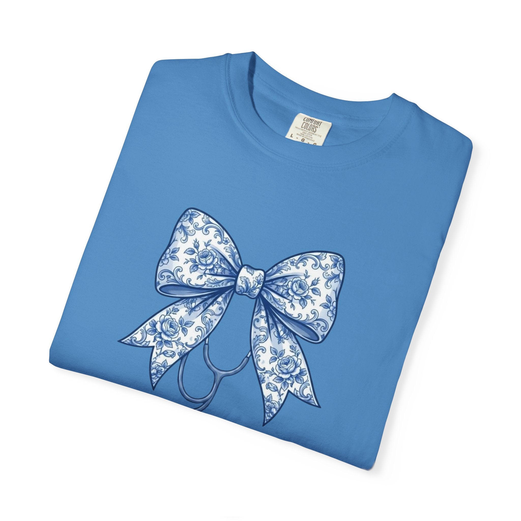 Blue Floral Bow Stethoscope
