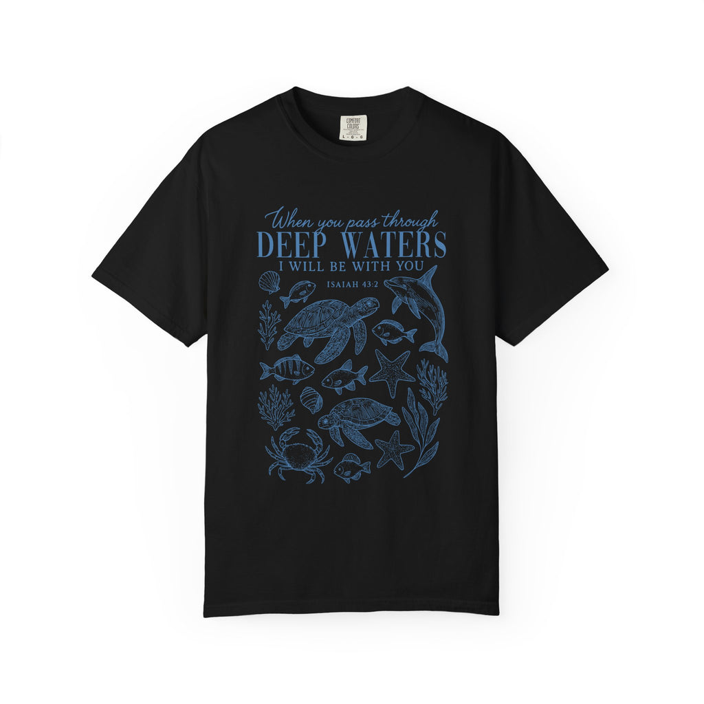 Inspirational 'Deep Waters' Tee — Bible Verse Sea Turtle Christian T-Shirt