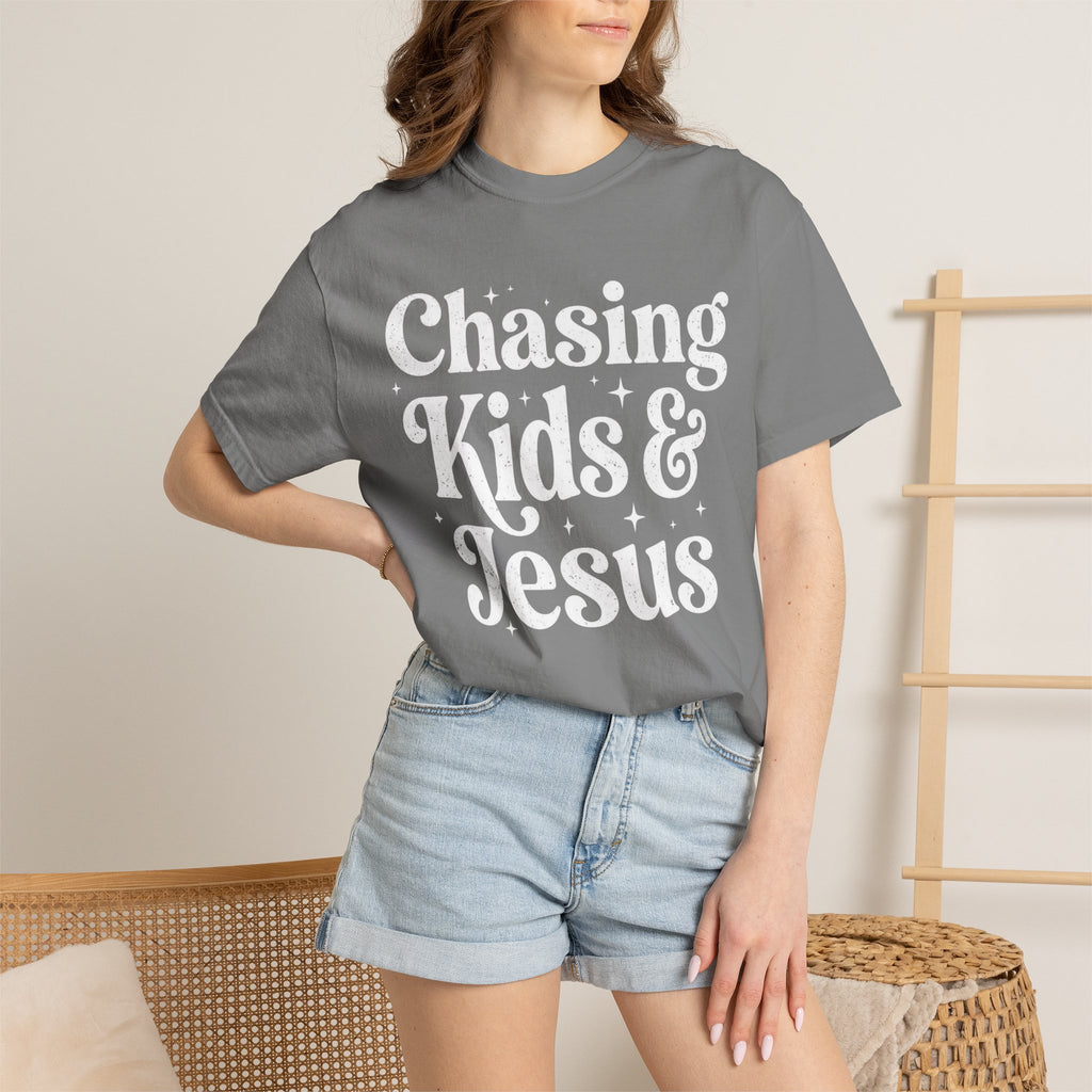 Chasing Kids & Jesus Tee — Christian Mom Graphic T-Shirt