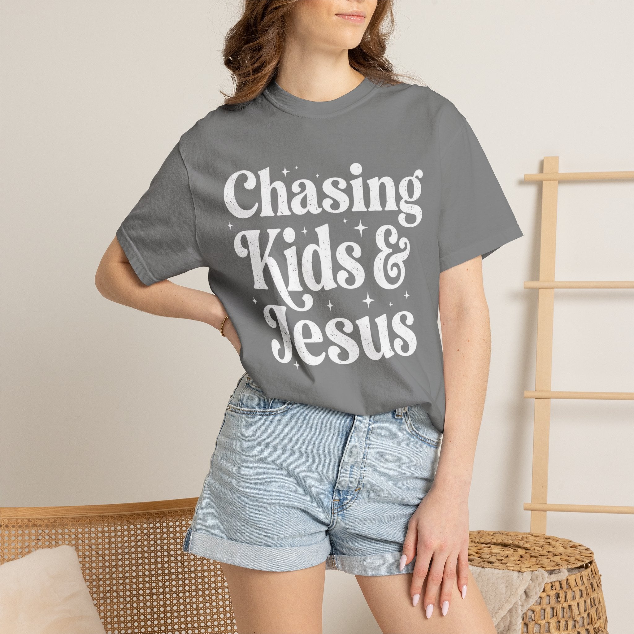 Chasing Kids & Jesus Tee — Christian Mom Graphic T-Shirt