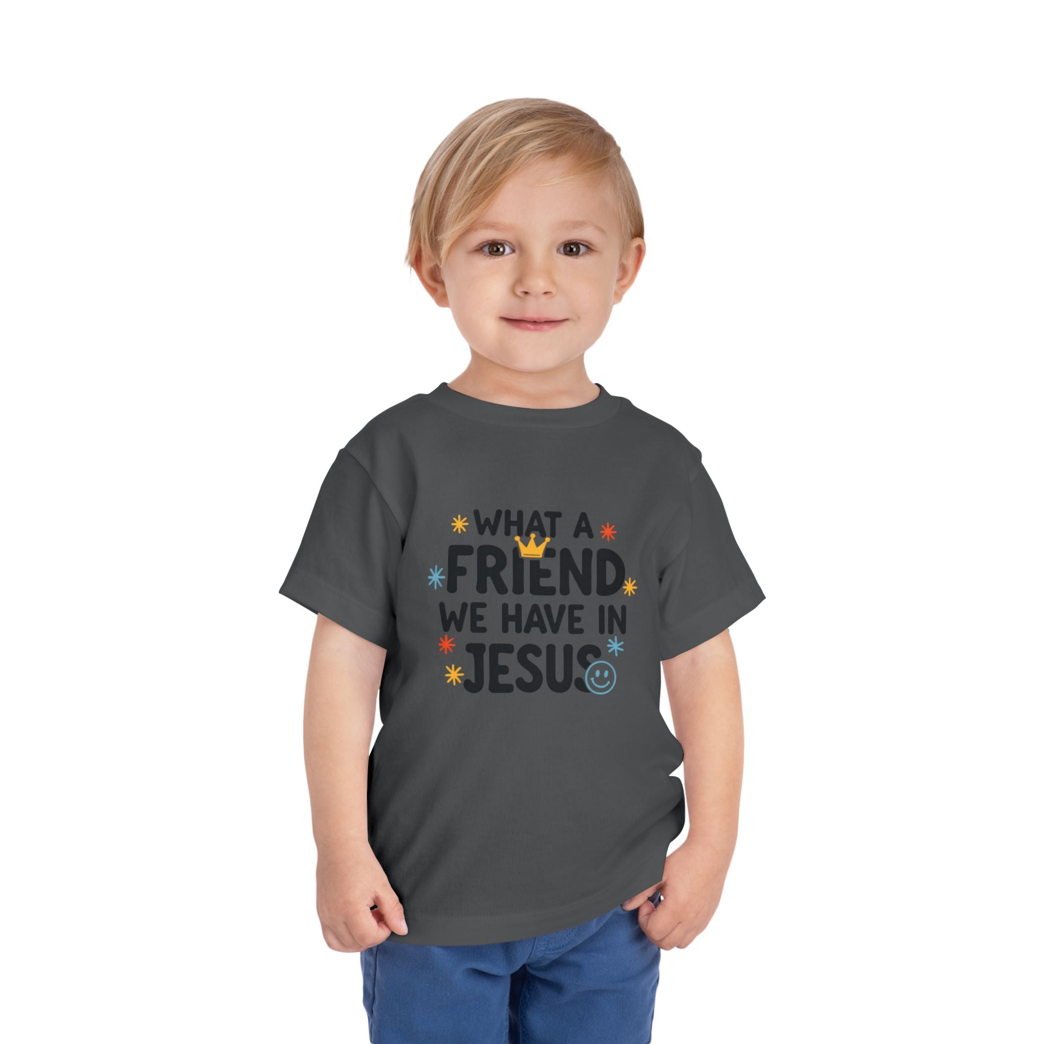 Toddler Tee — "What a Friend We Have in Jesus" Christian Kids Shirt