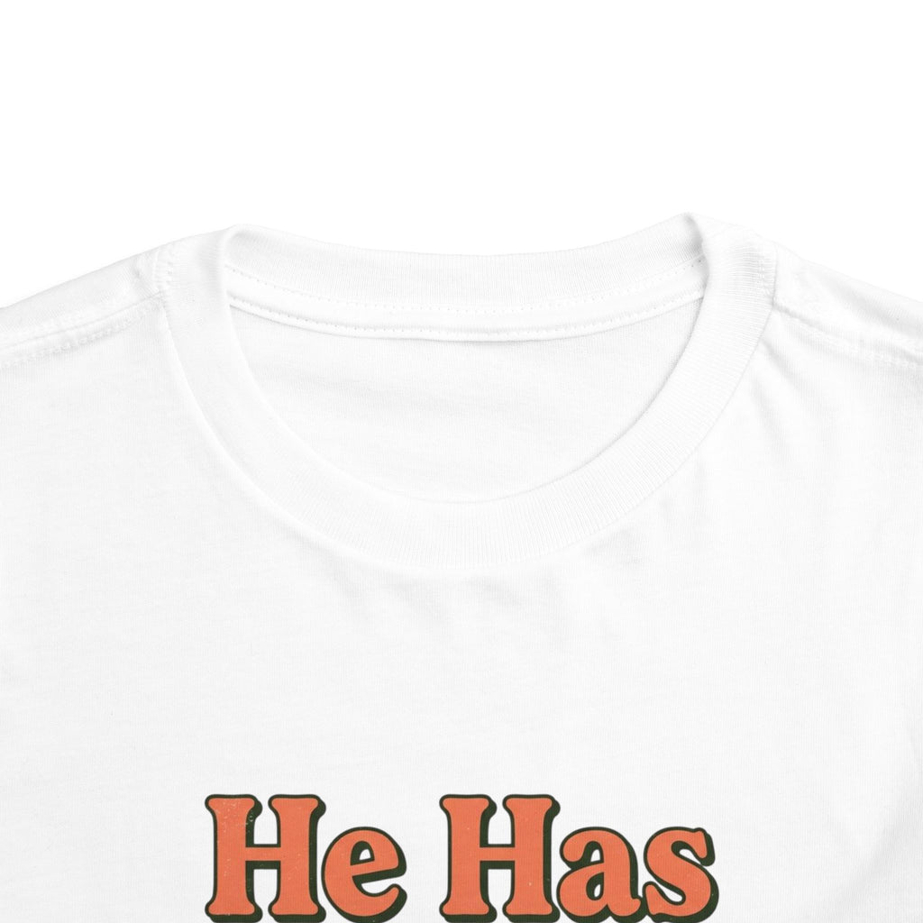 He Has Risen Toddler Tee - Christian Easter Bible Verse Shirt (Matthew 28:6)