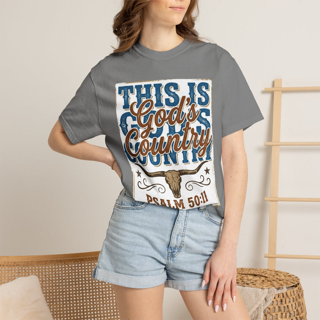 This Is God’s Country T-Shirt – Psalm 50:11 Western Faith Tee