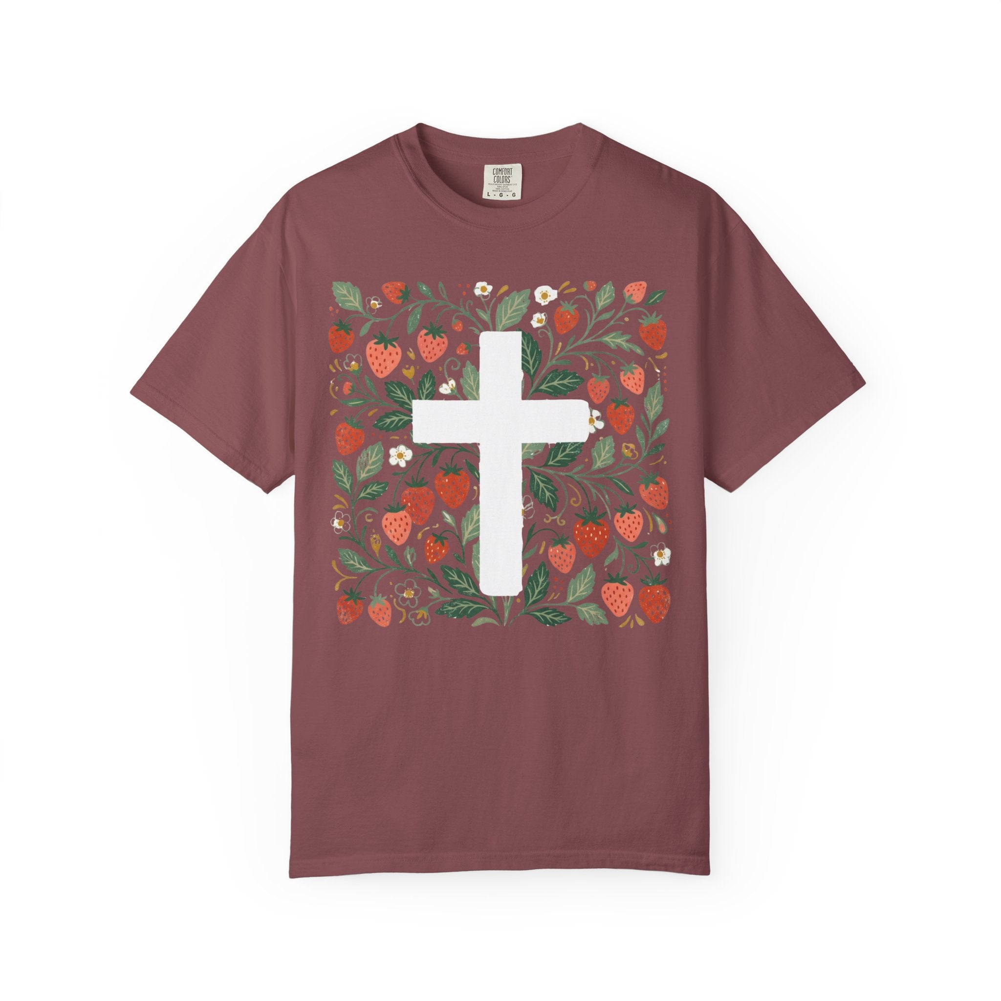 Strawberry Floral Cross