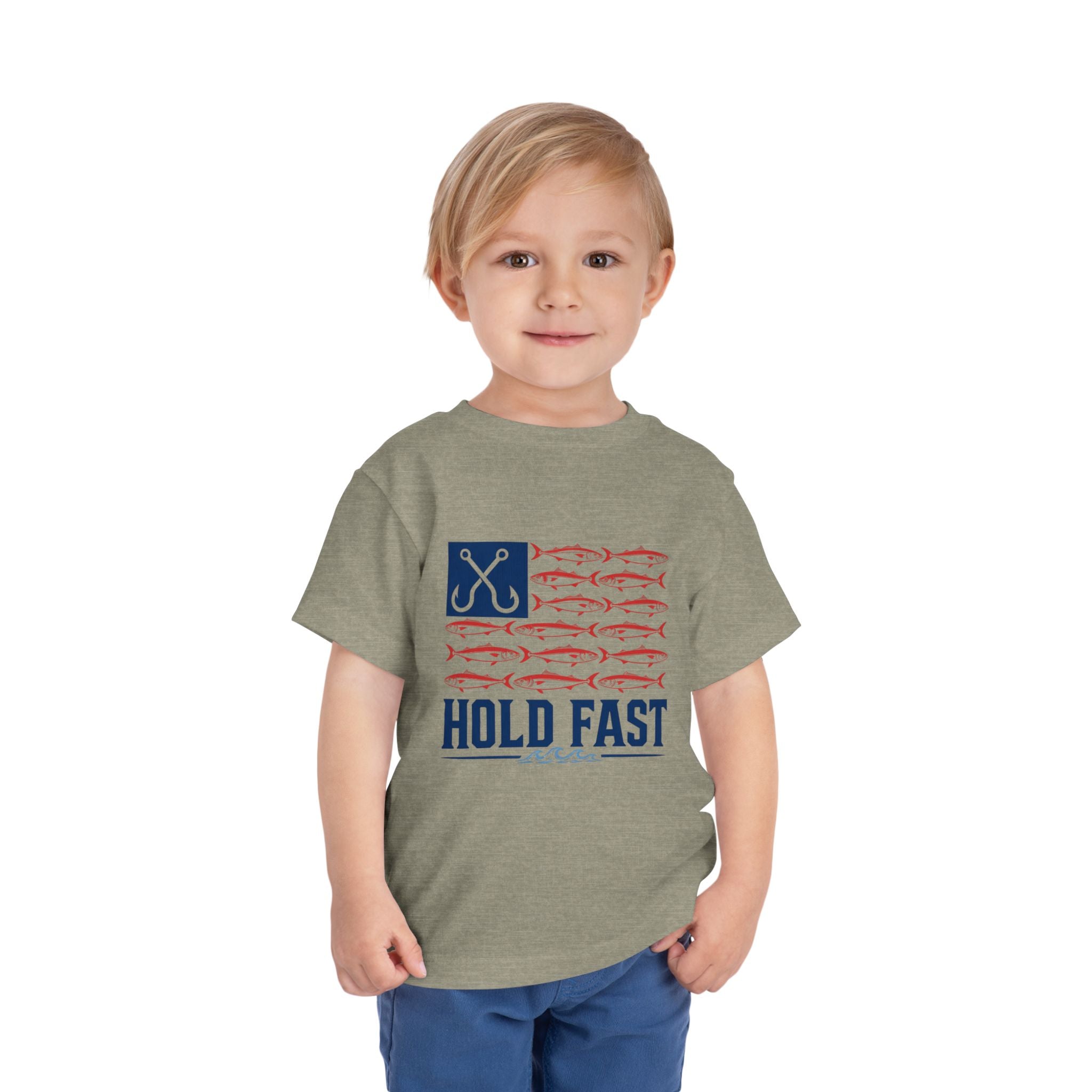 Hold Fast Toddler Tee — Nautical Fishing Flag Kids Shirt