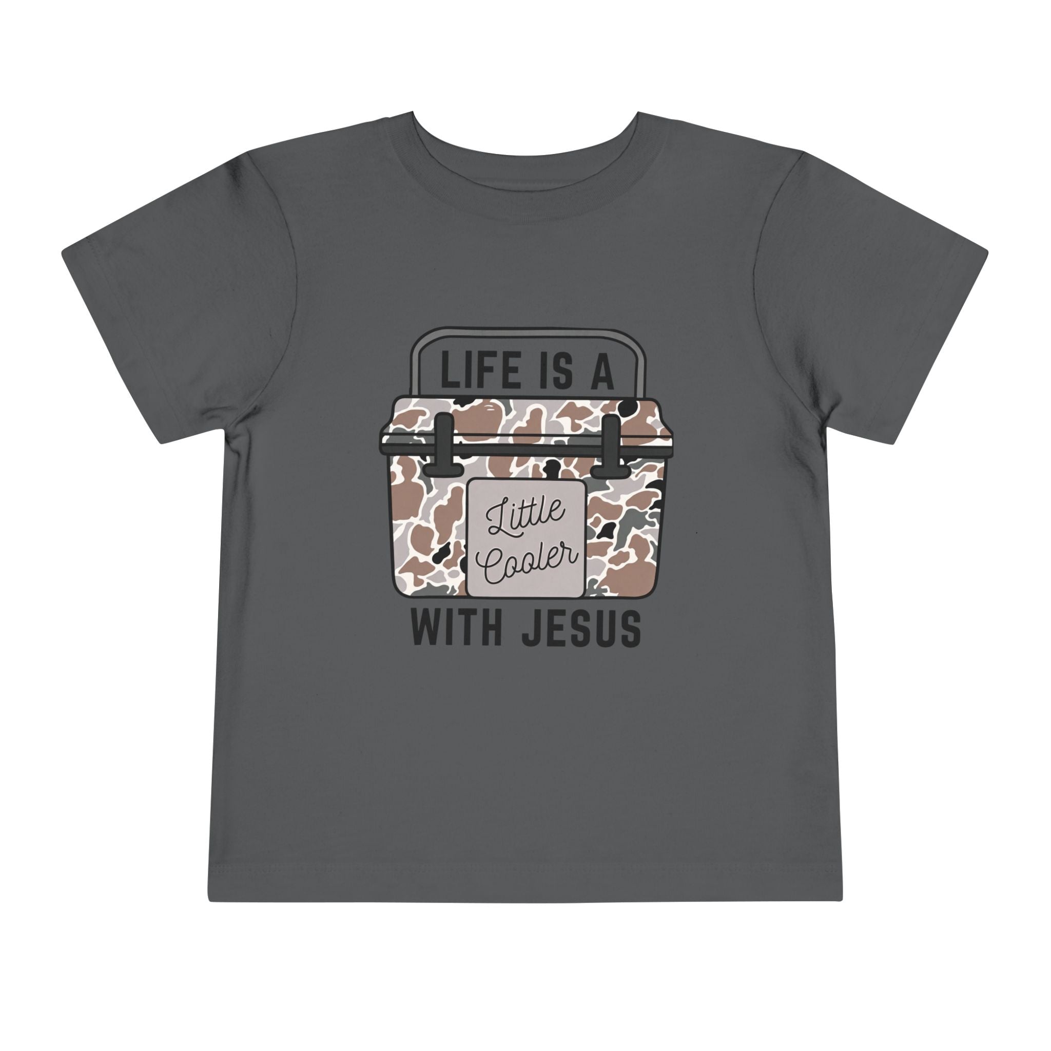Toddler Tee — "Life Is A Little Cooler With Jesus" Cooler Graphic