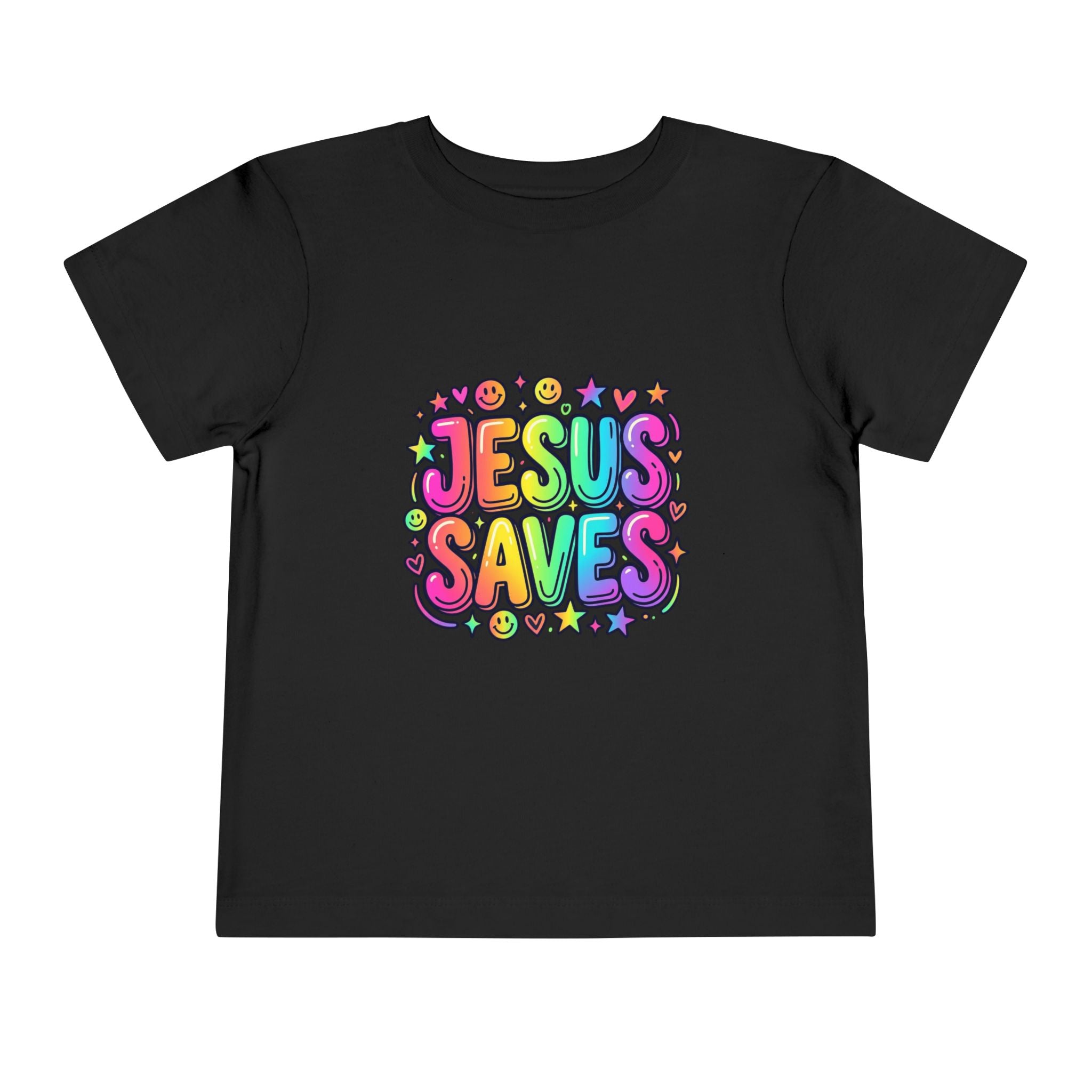 Toddler Tee — Colorful "Jesus Saves" Christian Kids Shirt