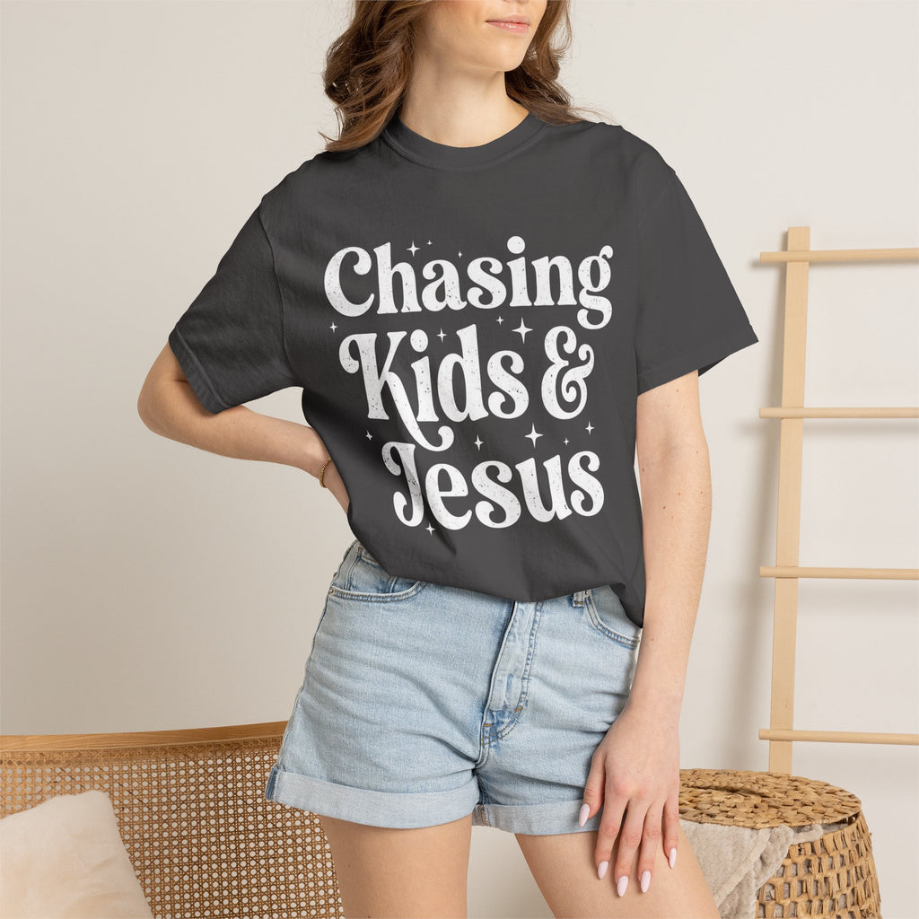 Chasing Kids & Jesus Tee — Christian Mom Graphic T-Shirt