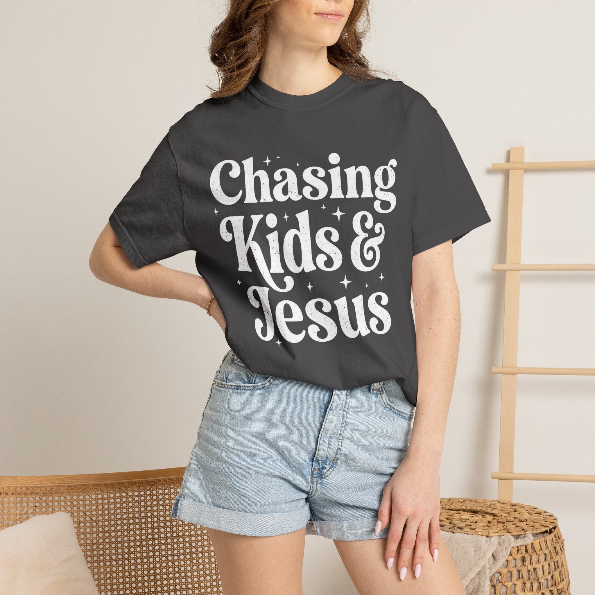 Chasing Kids & Jesus Tee — Christian Mom Graphic T-Shirt