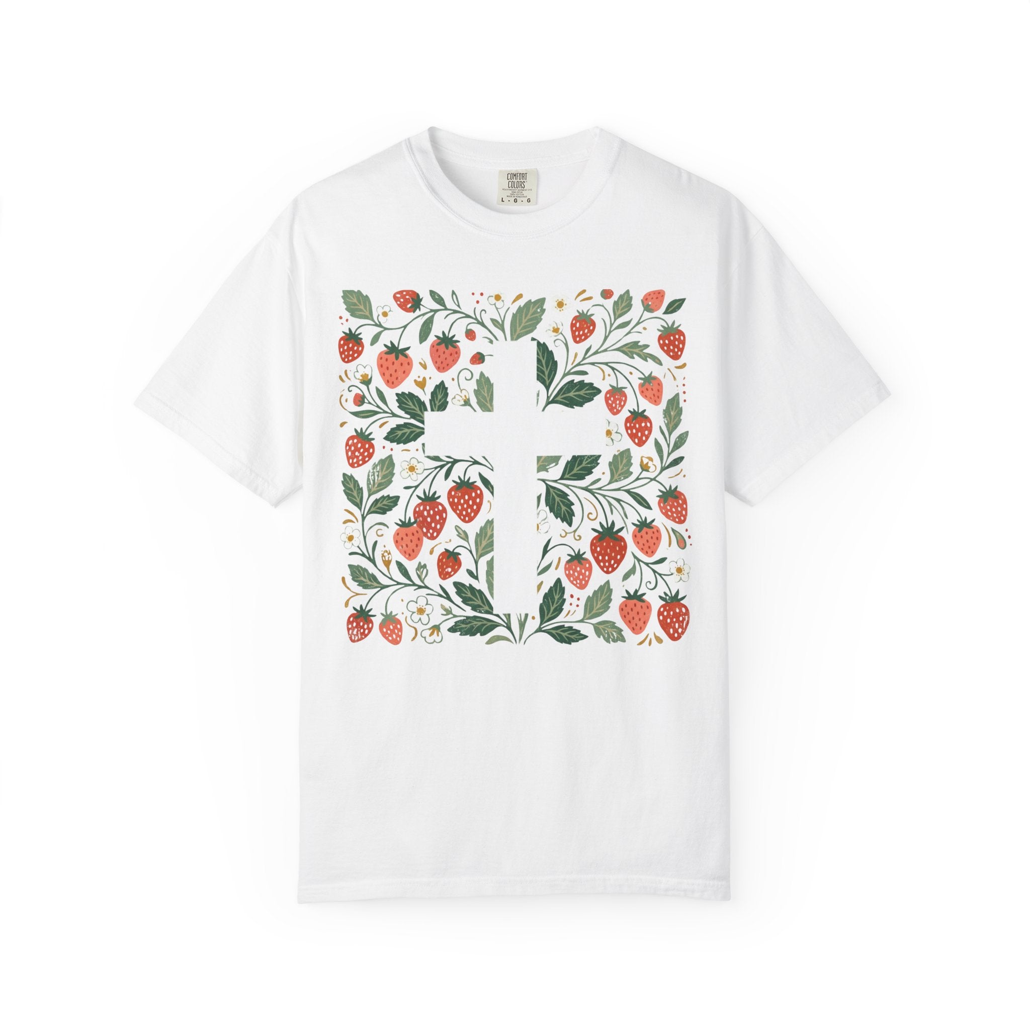 Strawberry Floral Cross
