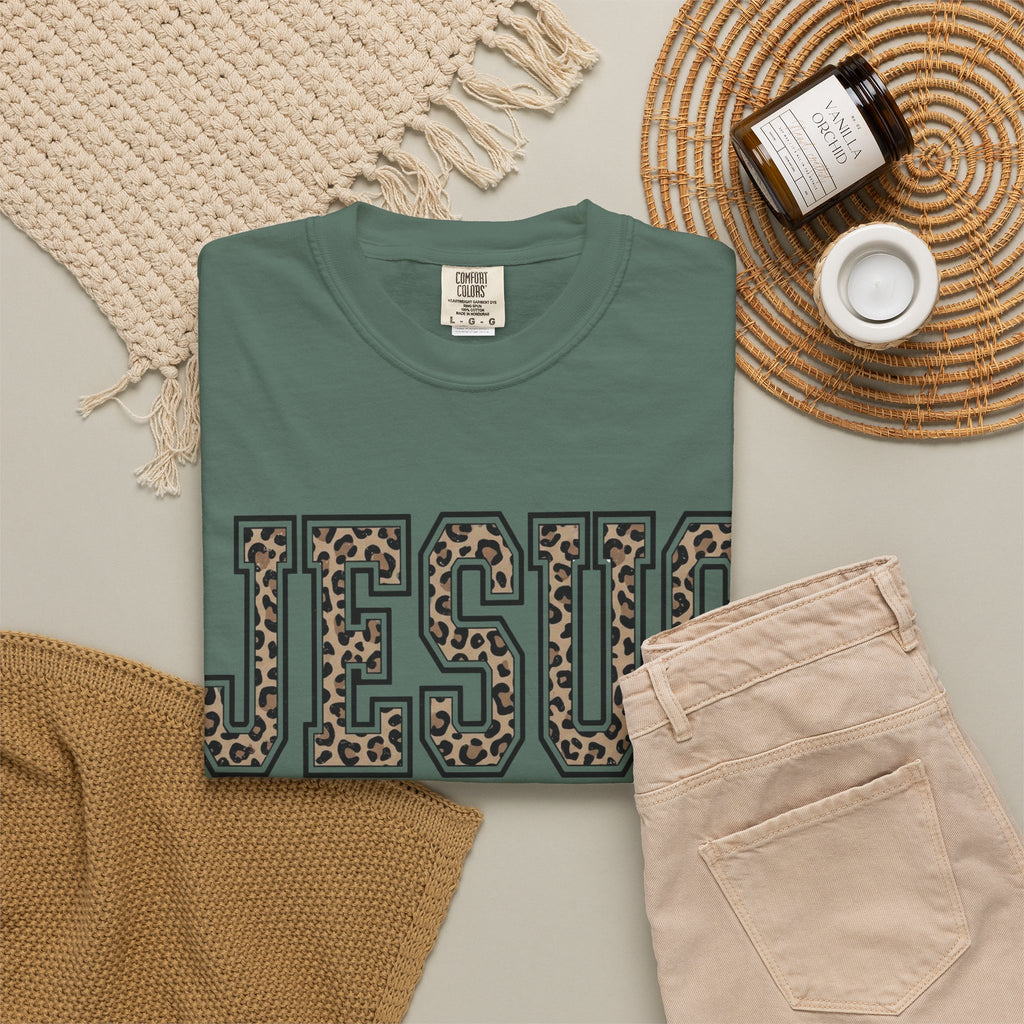 Jesus Leopard Varsity T‑Shirt