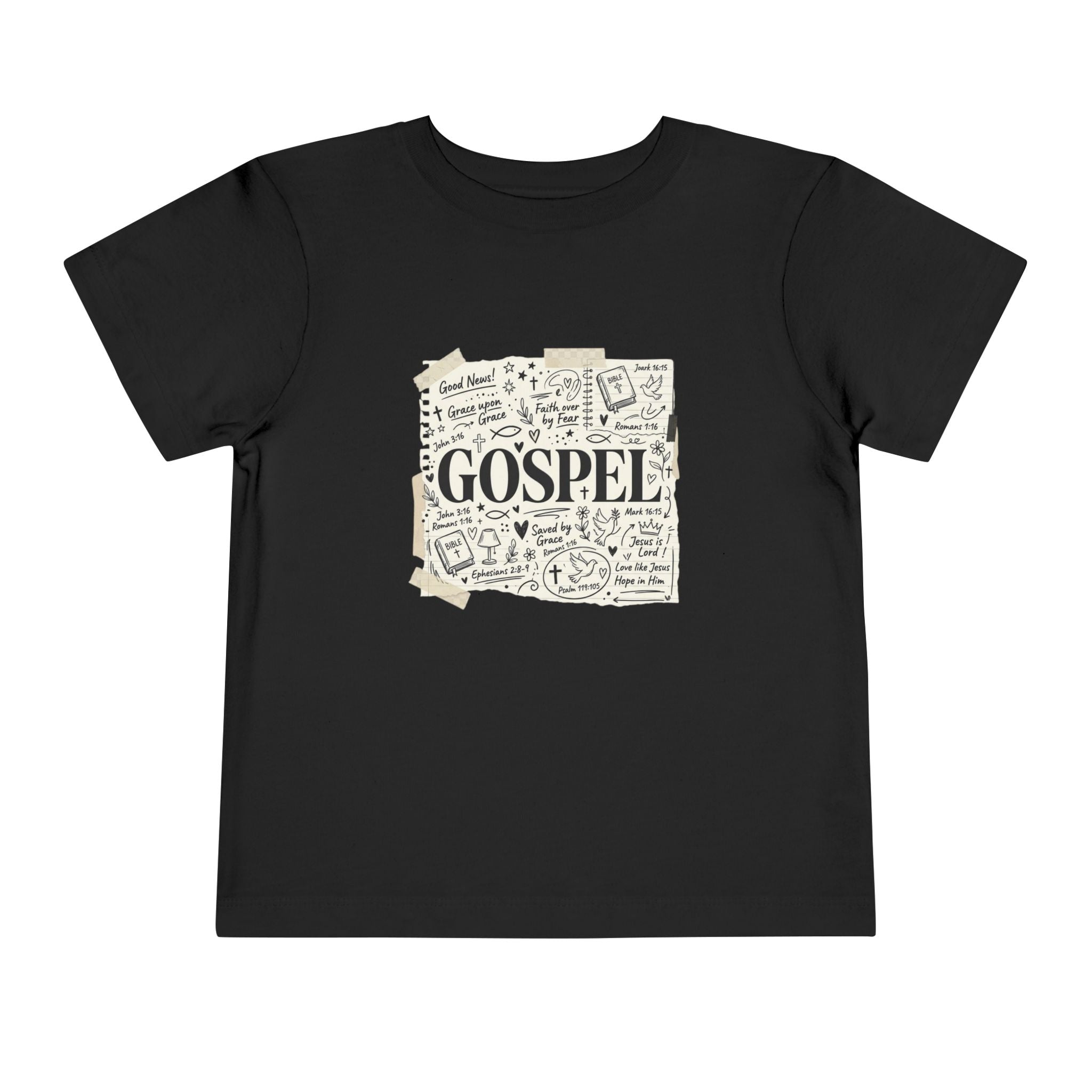 Toddler Tee - Gospel Doodle Faith Graphic