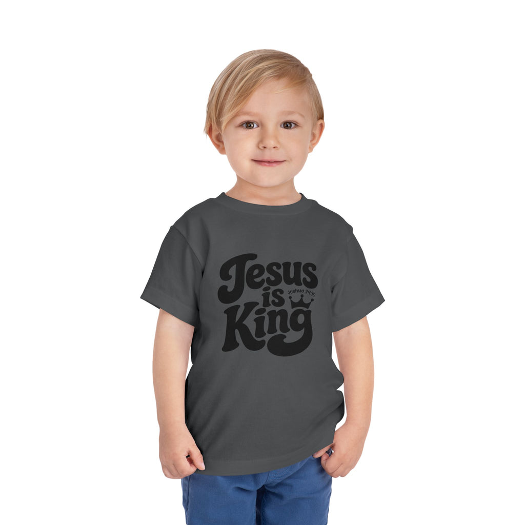 Jesus Is King Toddler Tee — Christian Baby Shirt, Faith-Based Kids Clothing