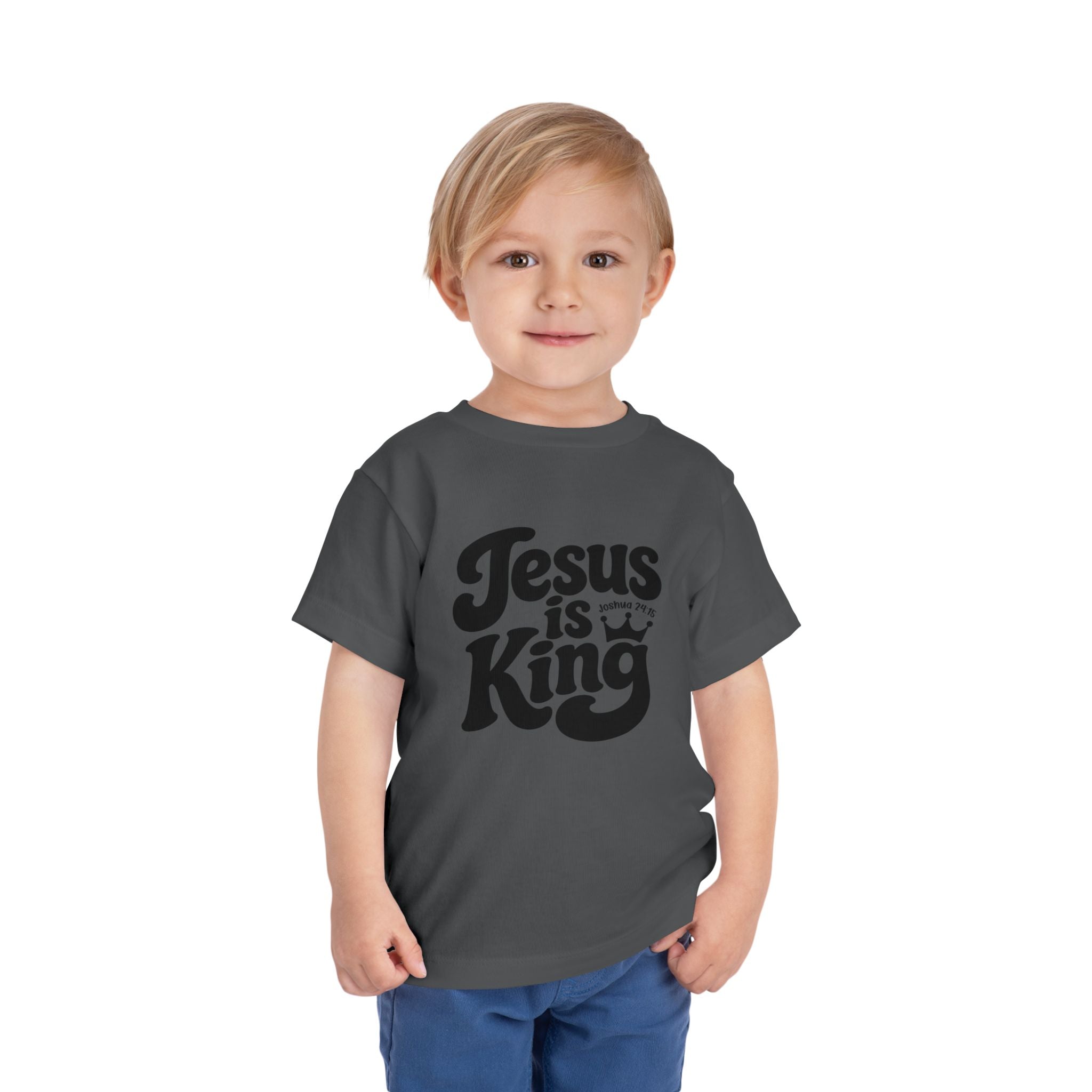 Jesus Is King Toddler Tee — Christian Baby Shirt, Faith-Based Kids Clothing