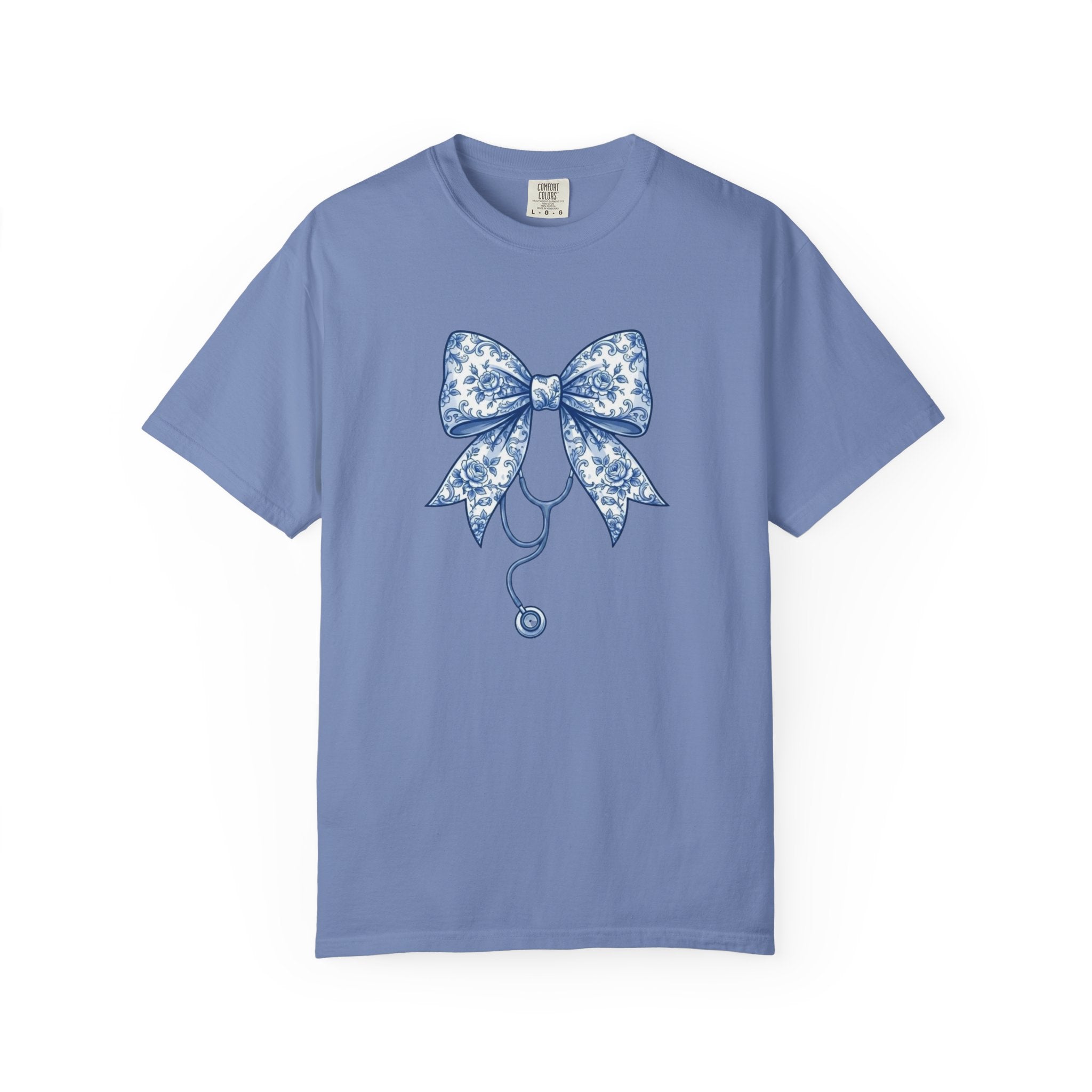 Blue Floral Bow Stethoscope