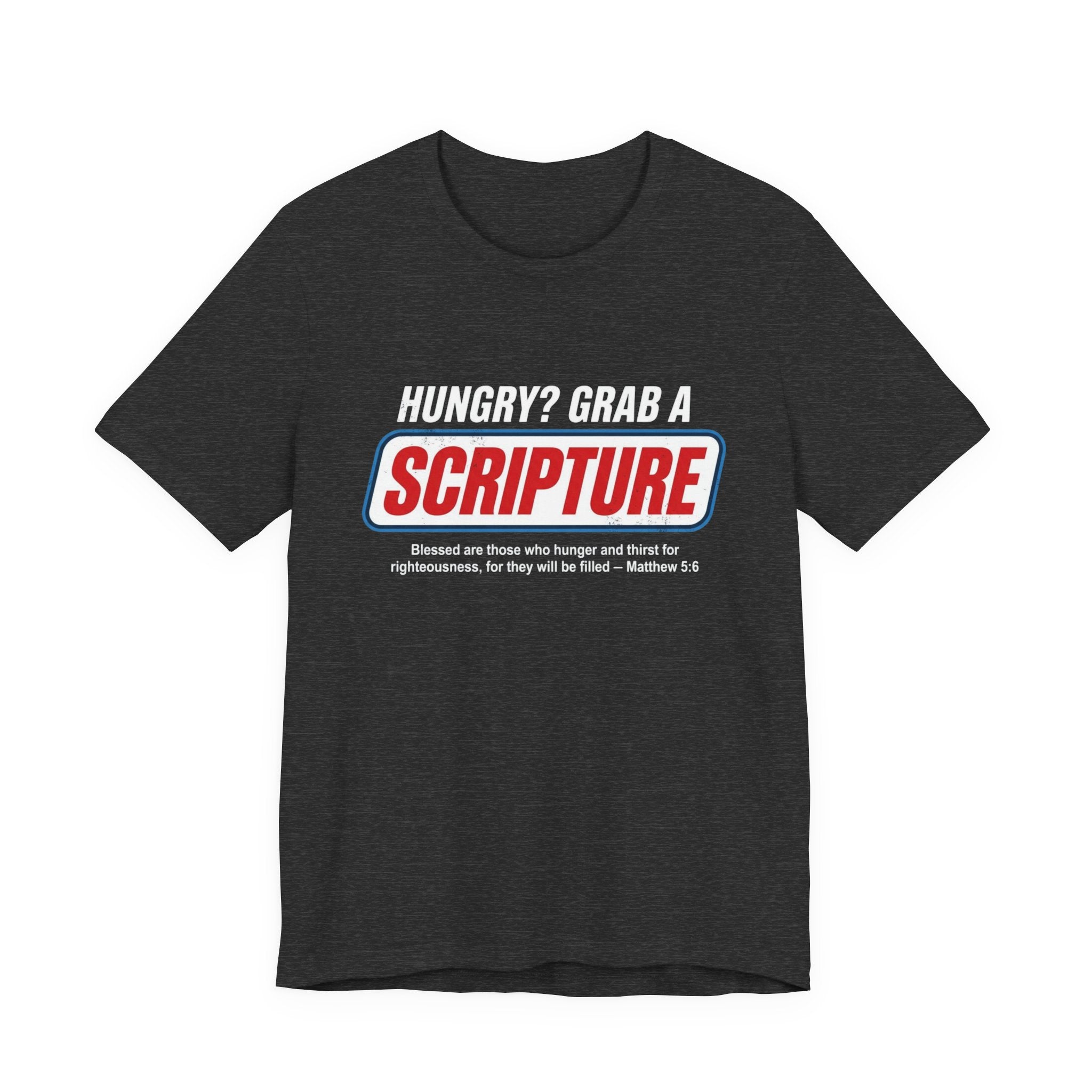 Scripture Snack Tee — “Hungry? Grab a Scripture” Christian Faith T‑Shirt