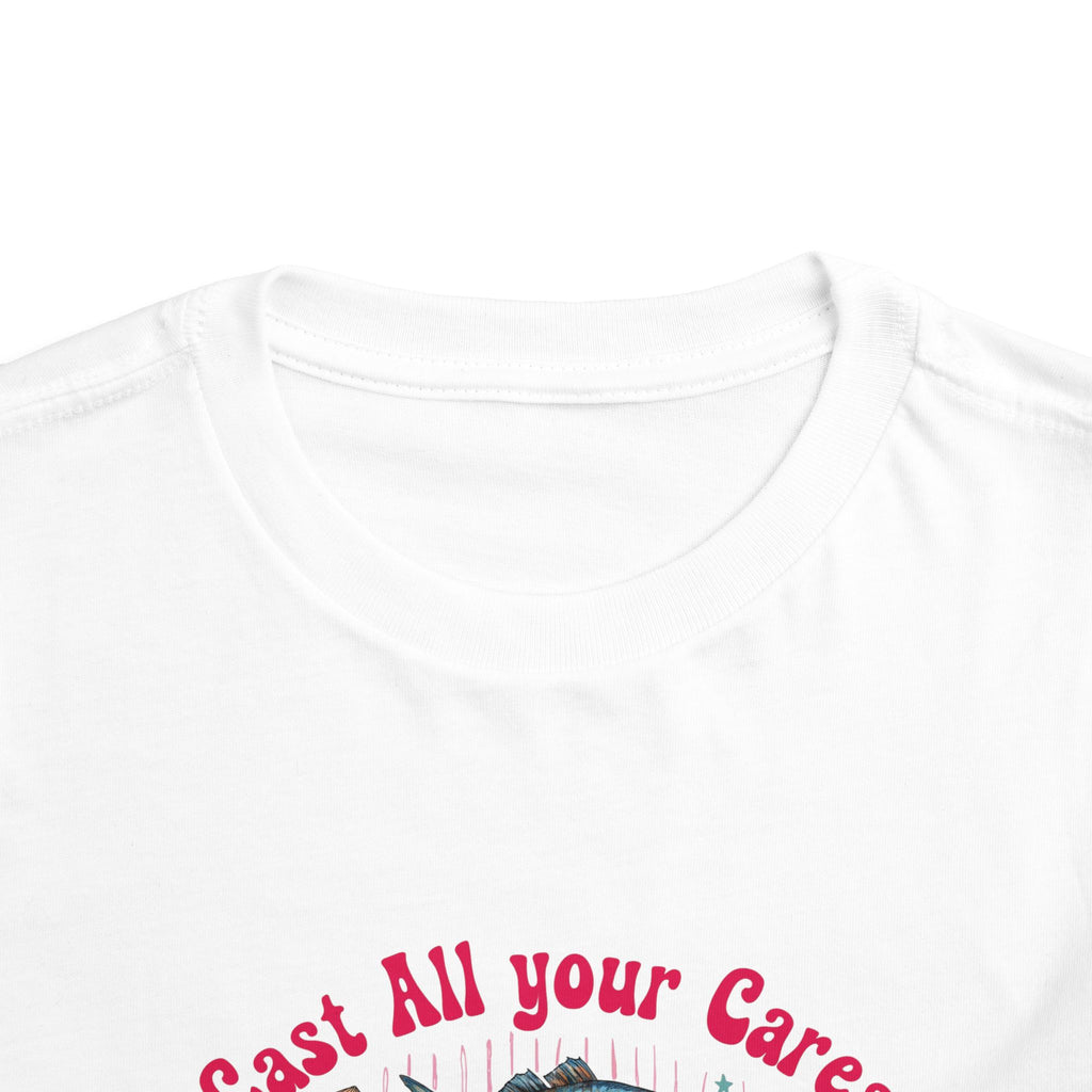 Toddler Tee — "Cast All Your Cares on the Lord" Fish Faith Graphic