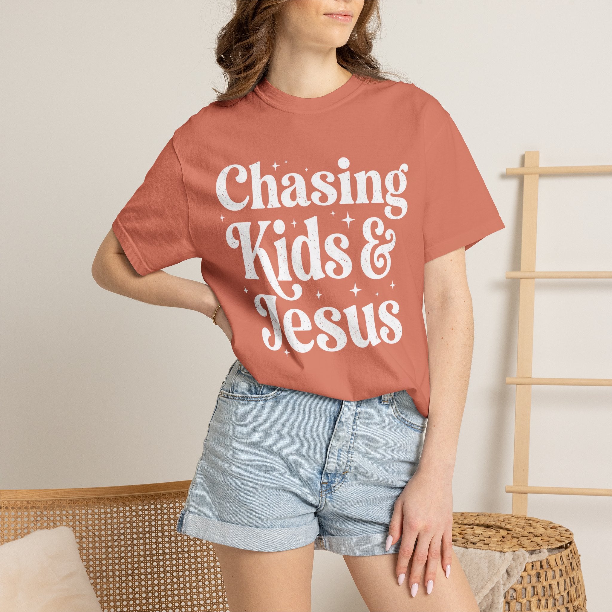 Chasing Kids & Jesus Tee — Christian Mom Graphic T-Shirt